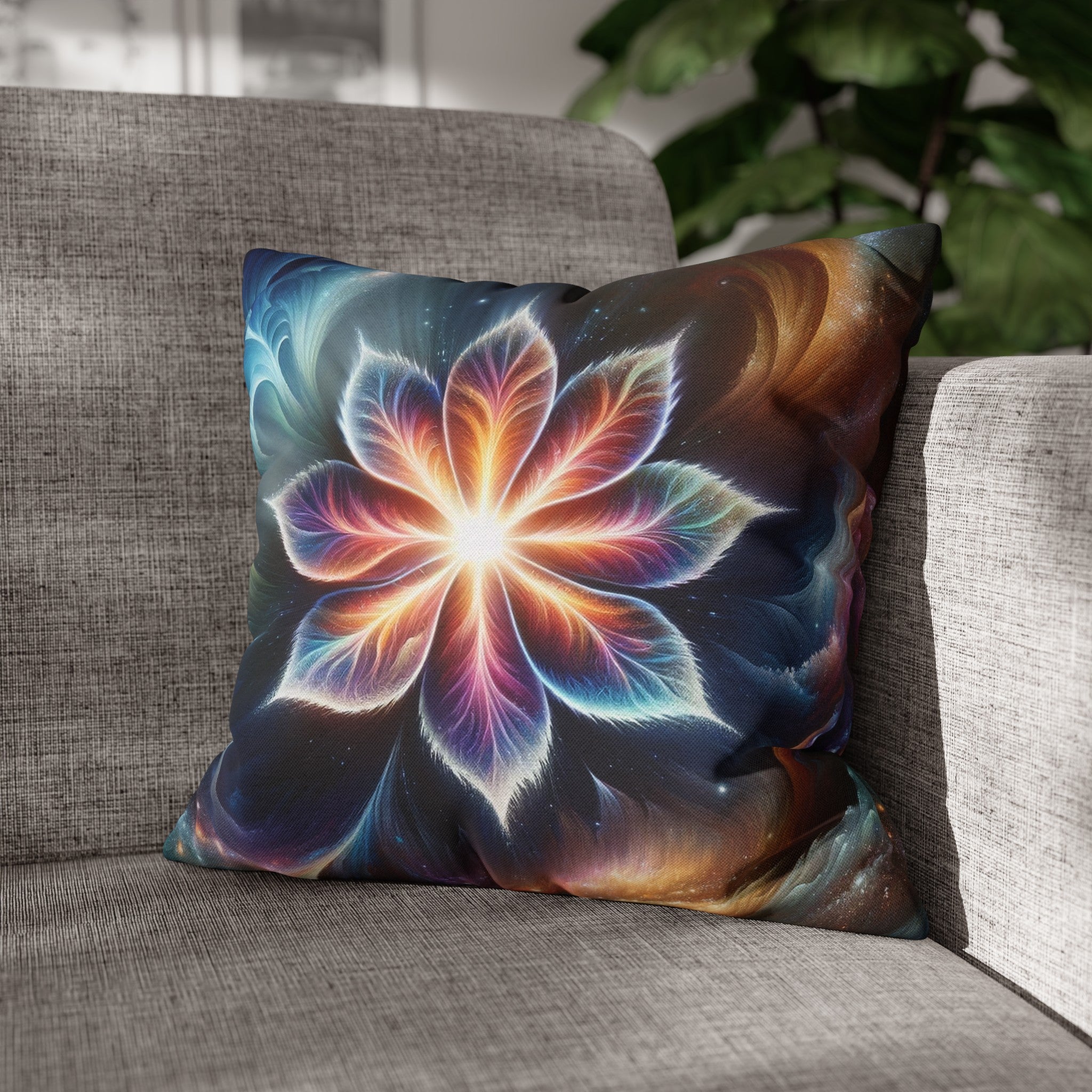 Galaxy-flower 2 - Spun Polyester Square Pillowcase