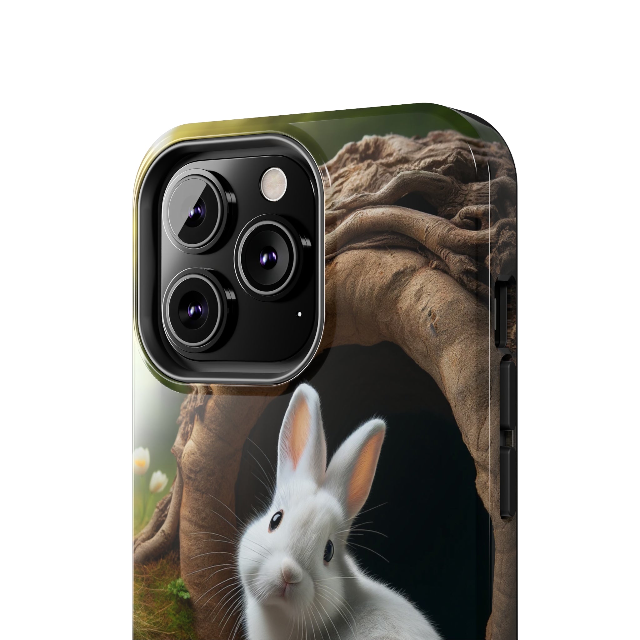 White curious rabbit - Tough Phone Case