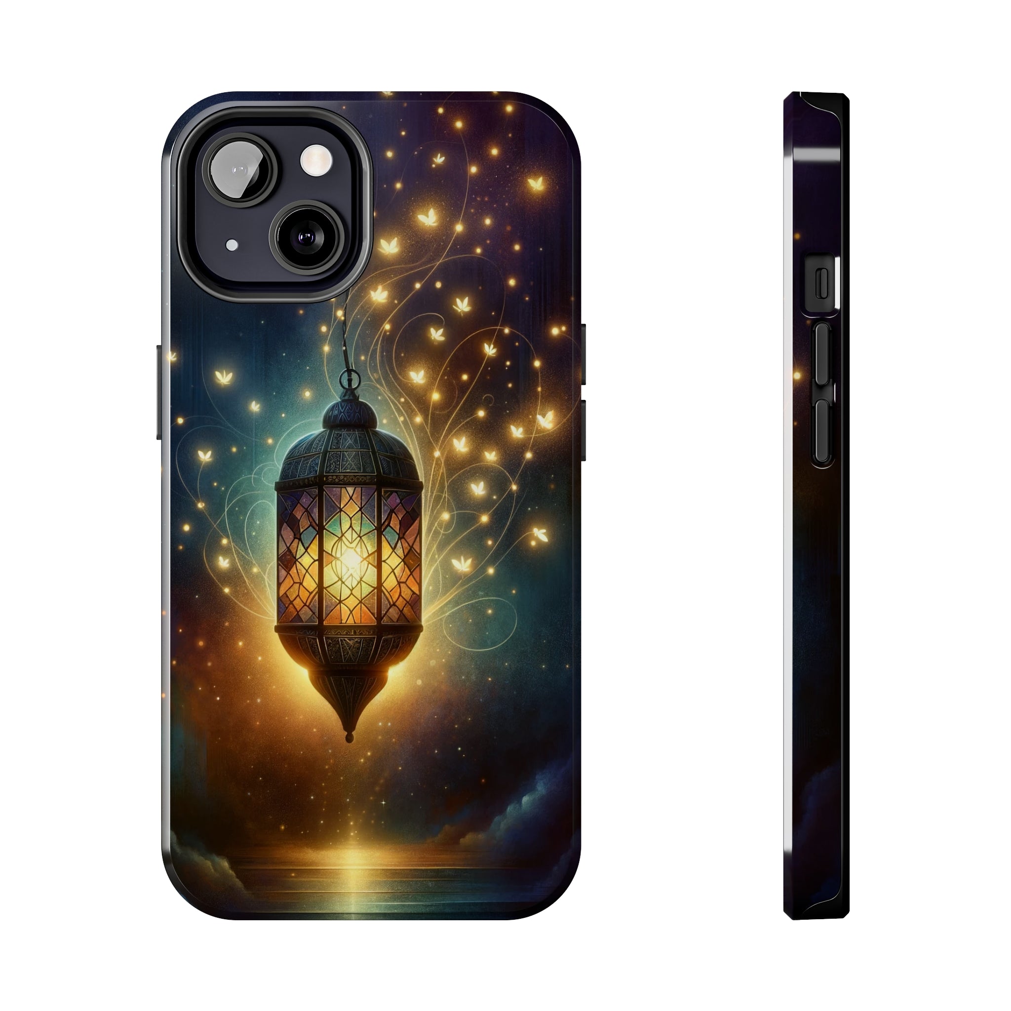 Fireflies around lamp - Tough Phone Case