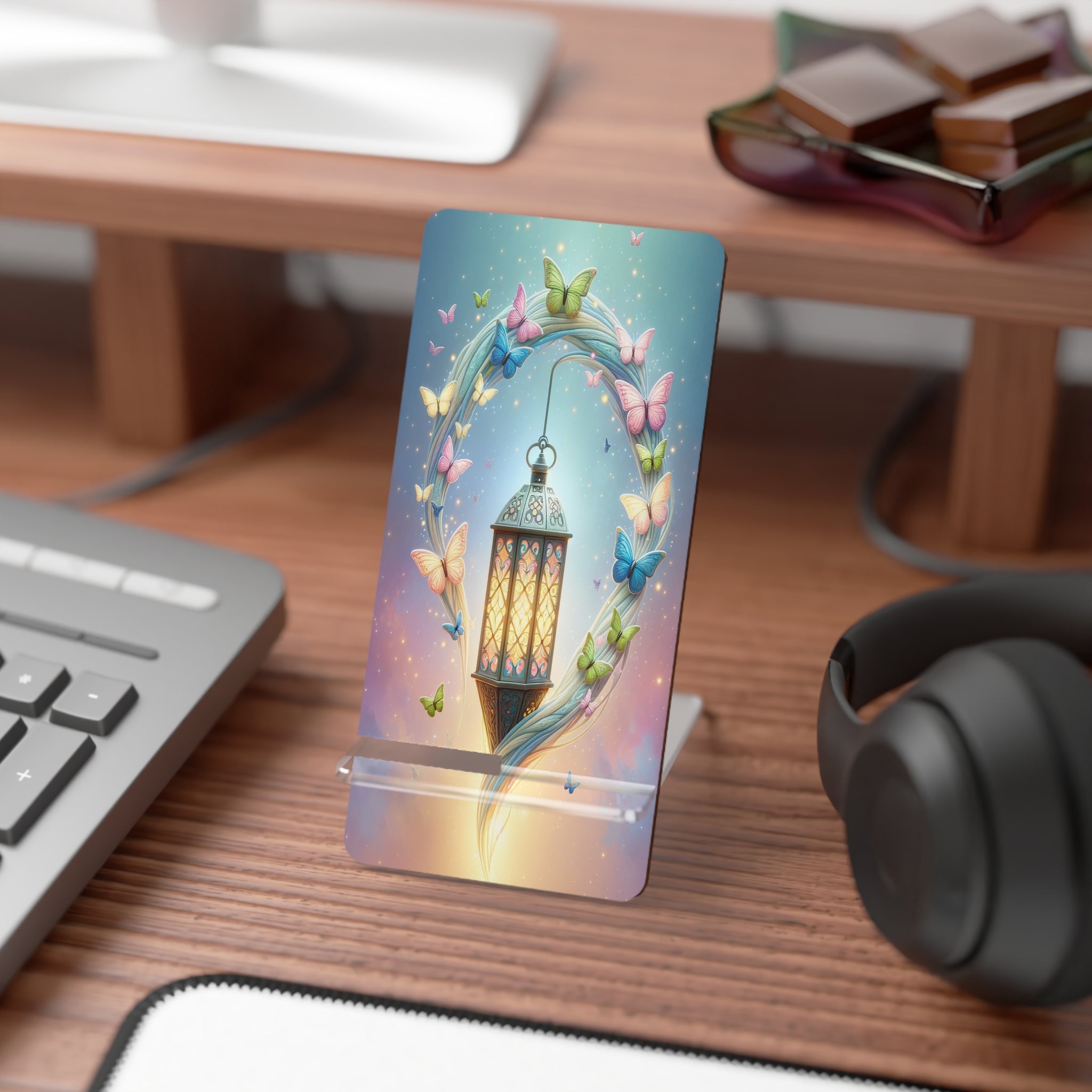 Oil Lamp and pastel butterflies - Smartphone Stand