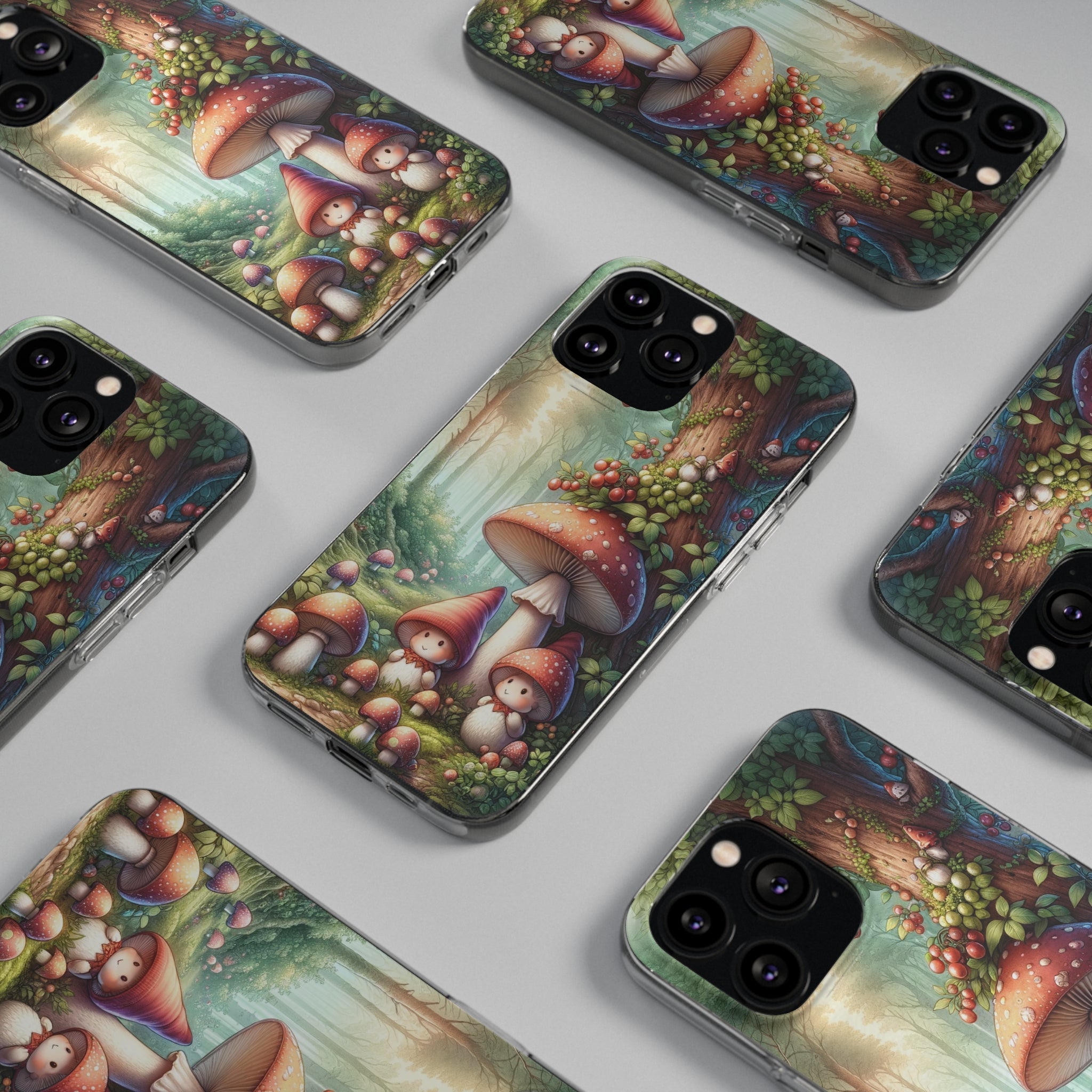 Gnomes and mushrooms - Soft Phone Case