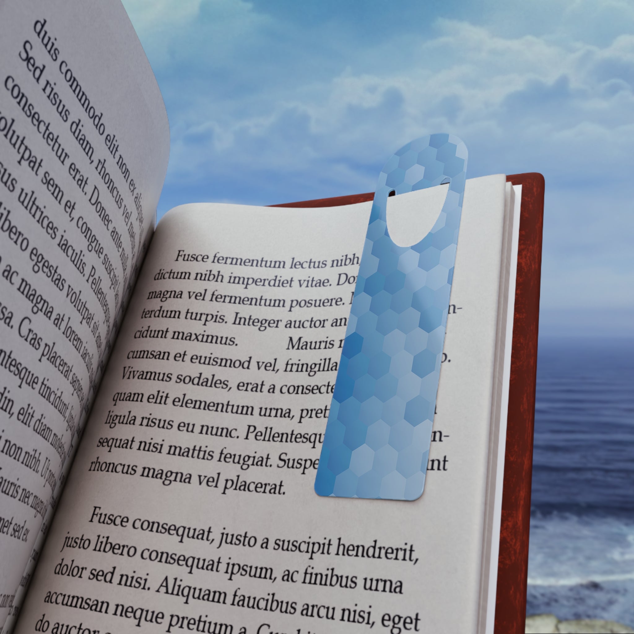 Blue hexagons - Bookmark