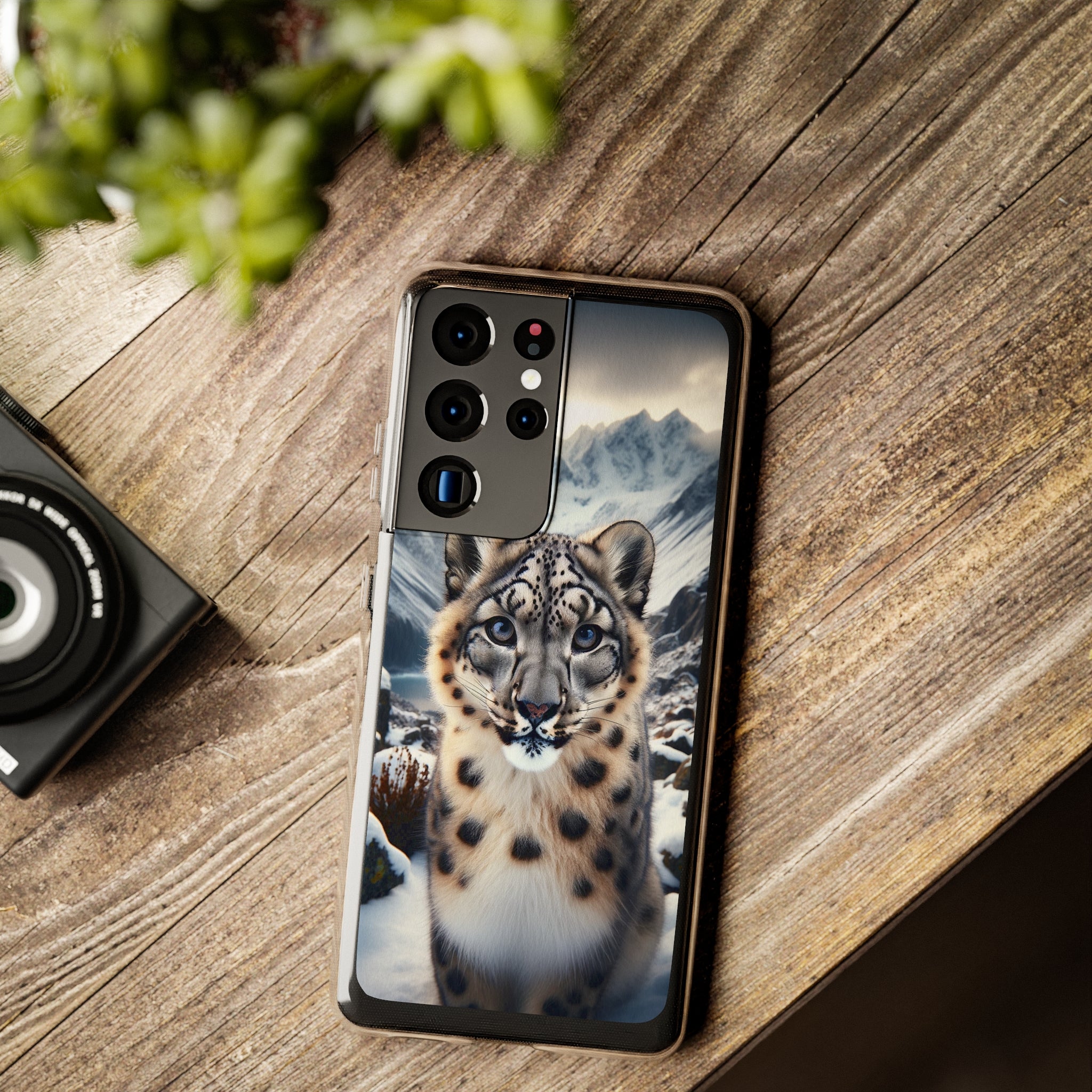 Curious Snow Leopard - Soft Phone Case