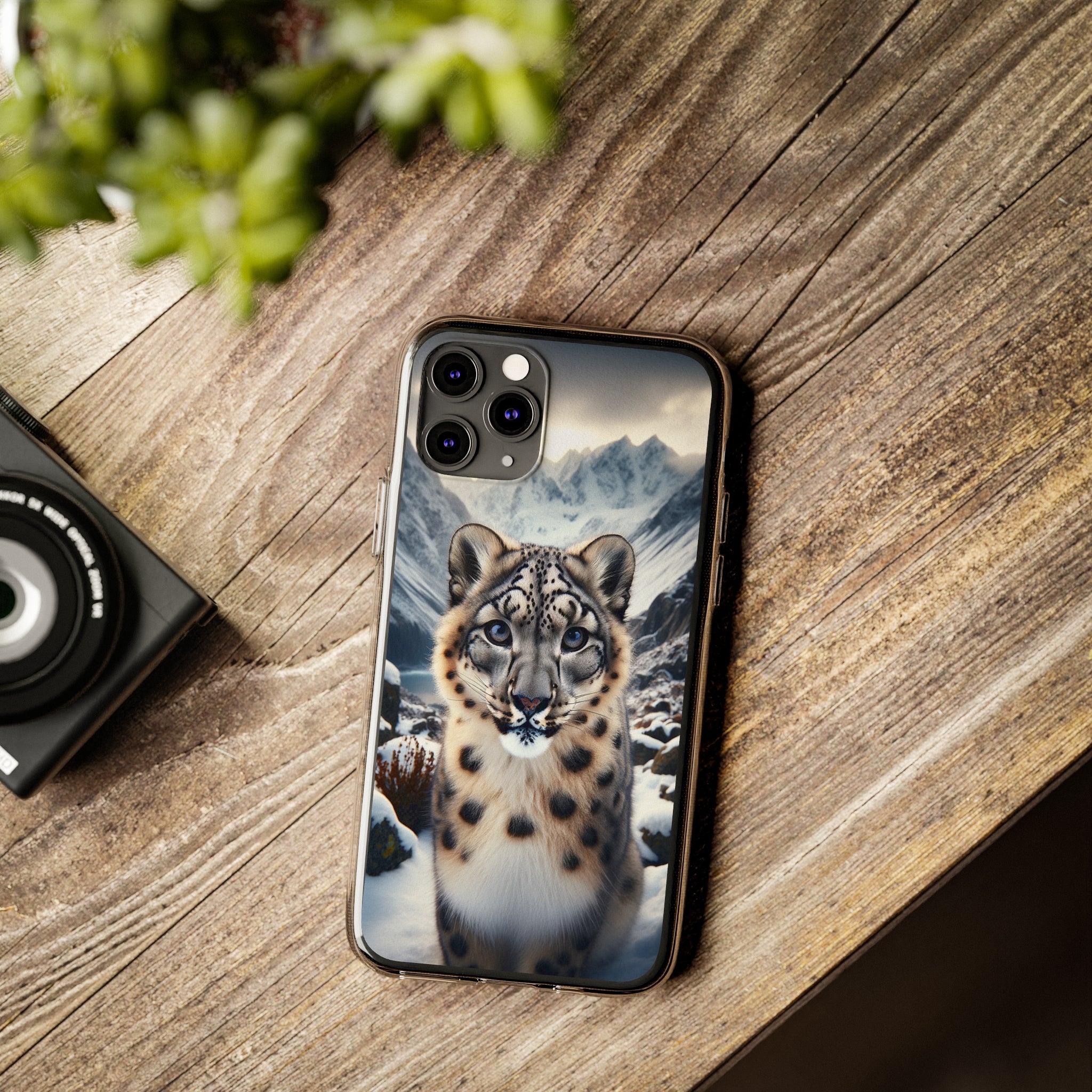 Curious Snow Leopard - Soft Phone Case