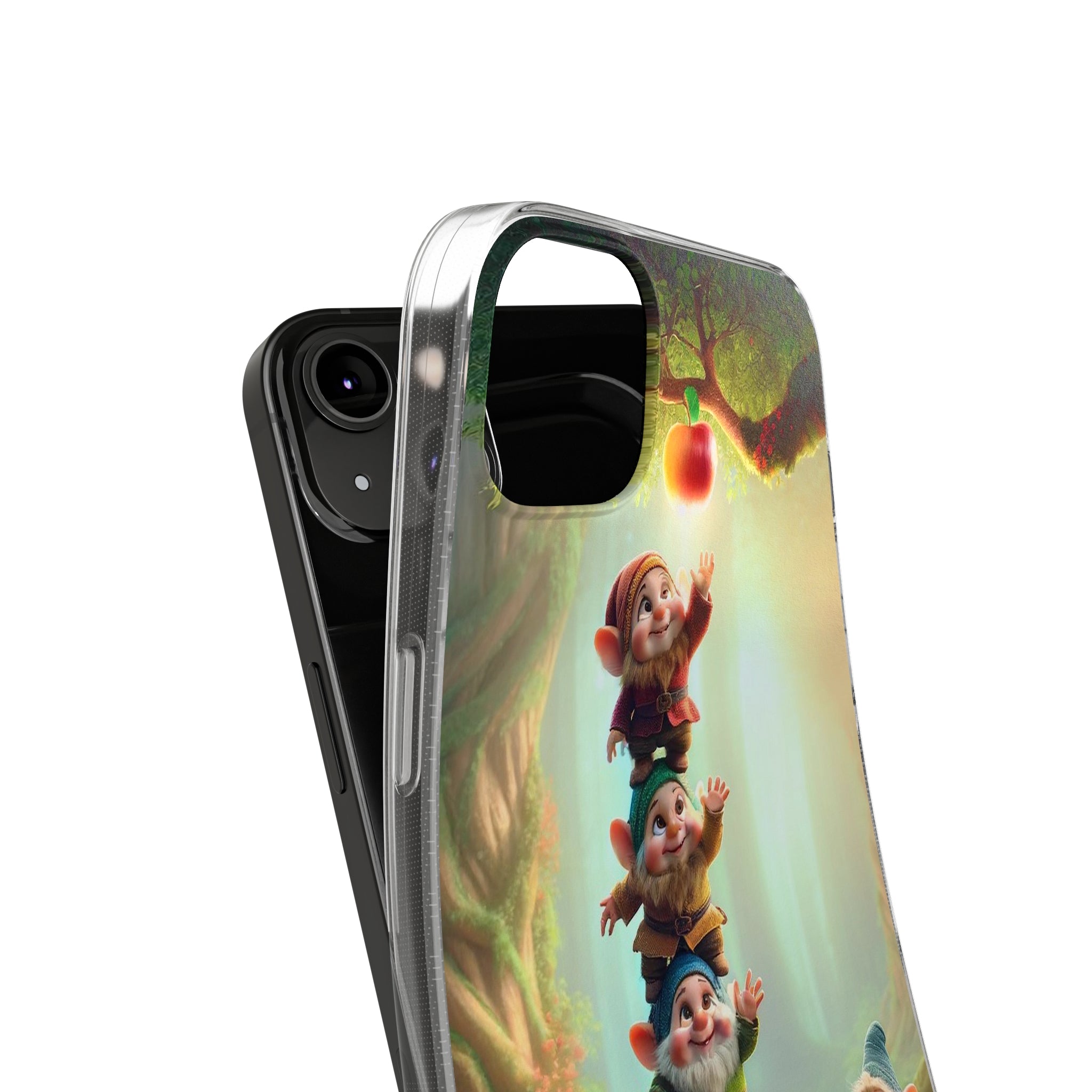 Gnomes reaching an apple - Soft Phone Case