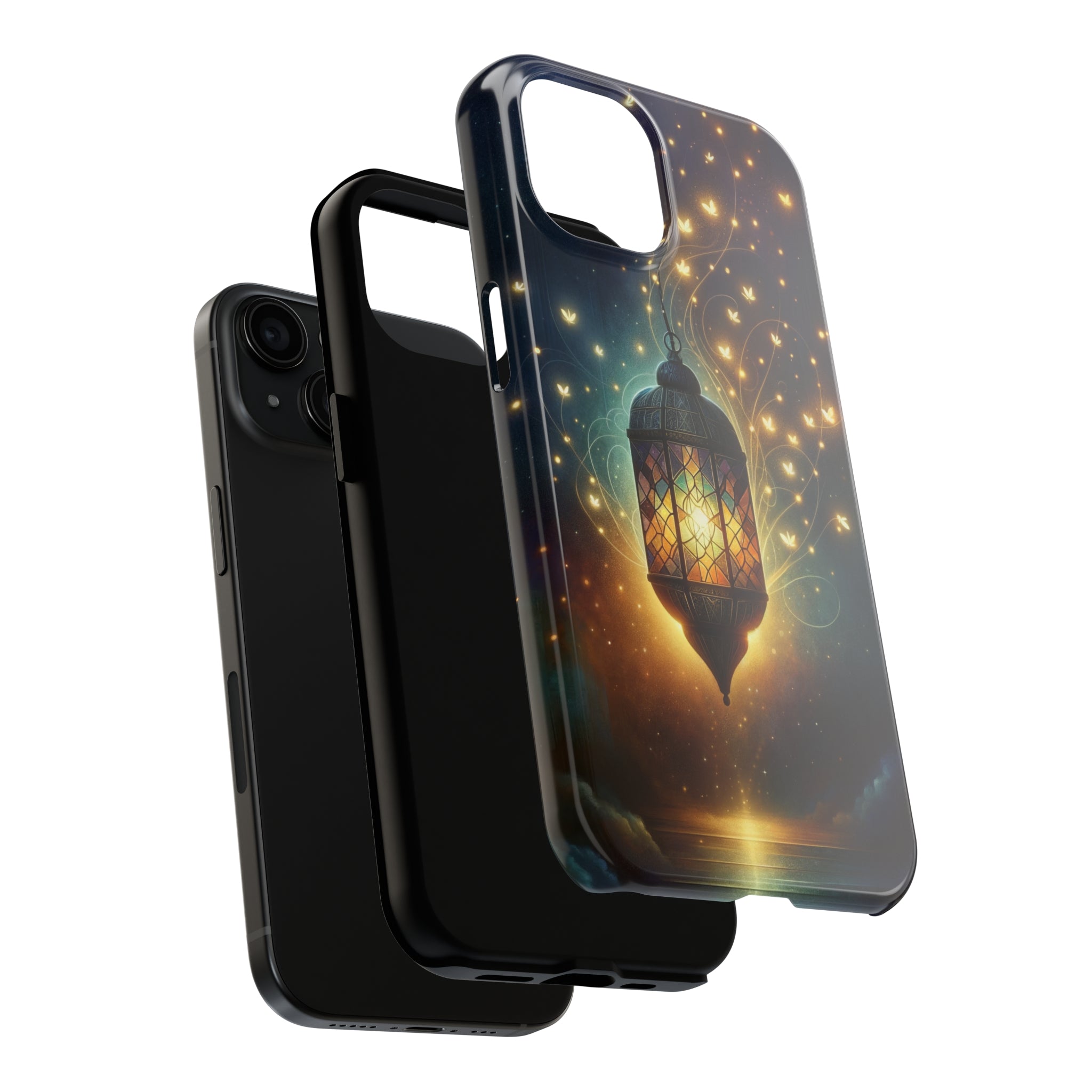 Fireflies around lamp - Tough Phone Case