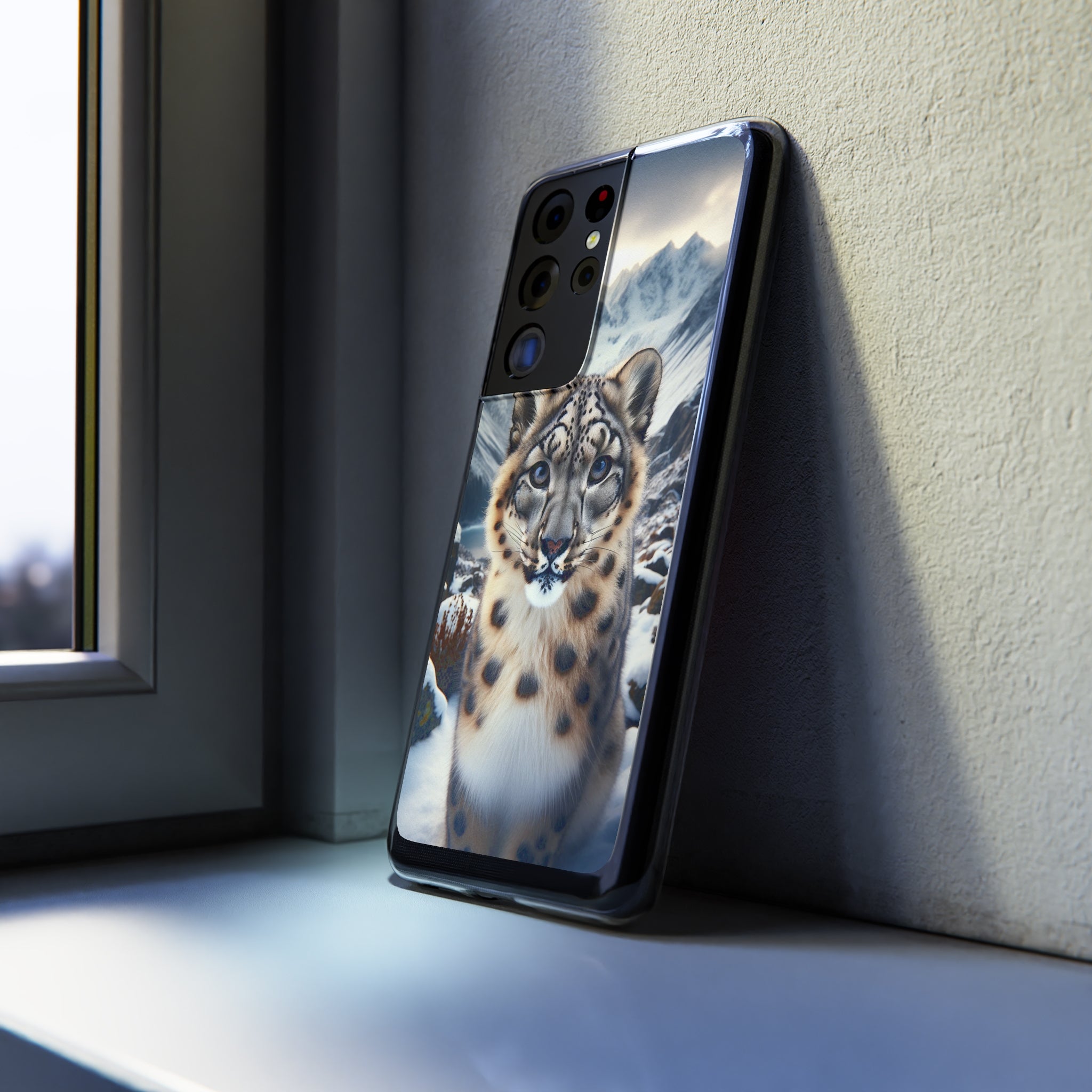 Curious Snow Leopard - Soft Phone Case