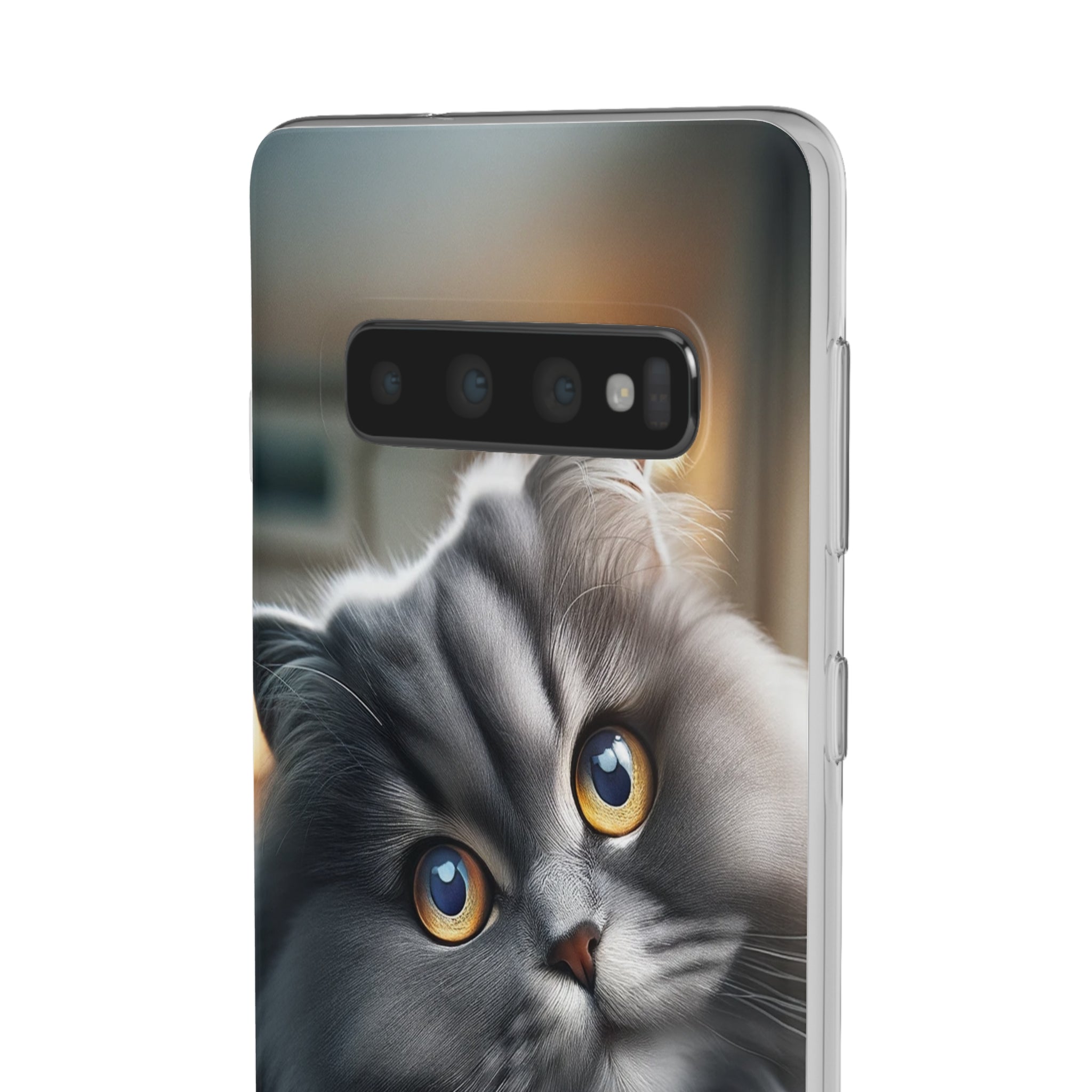 Curious, grey cat - Flexi Case (Samsung only)