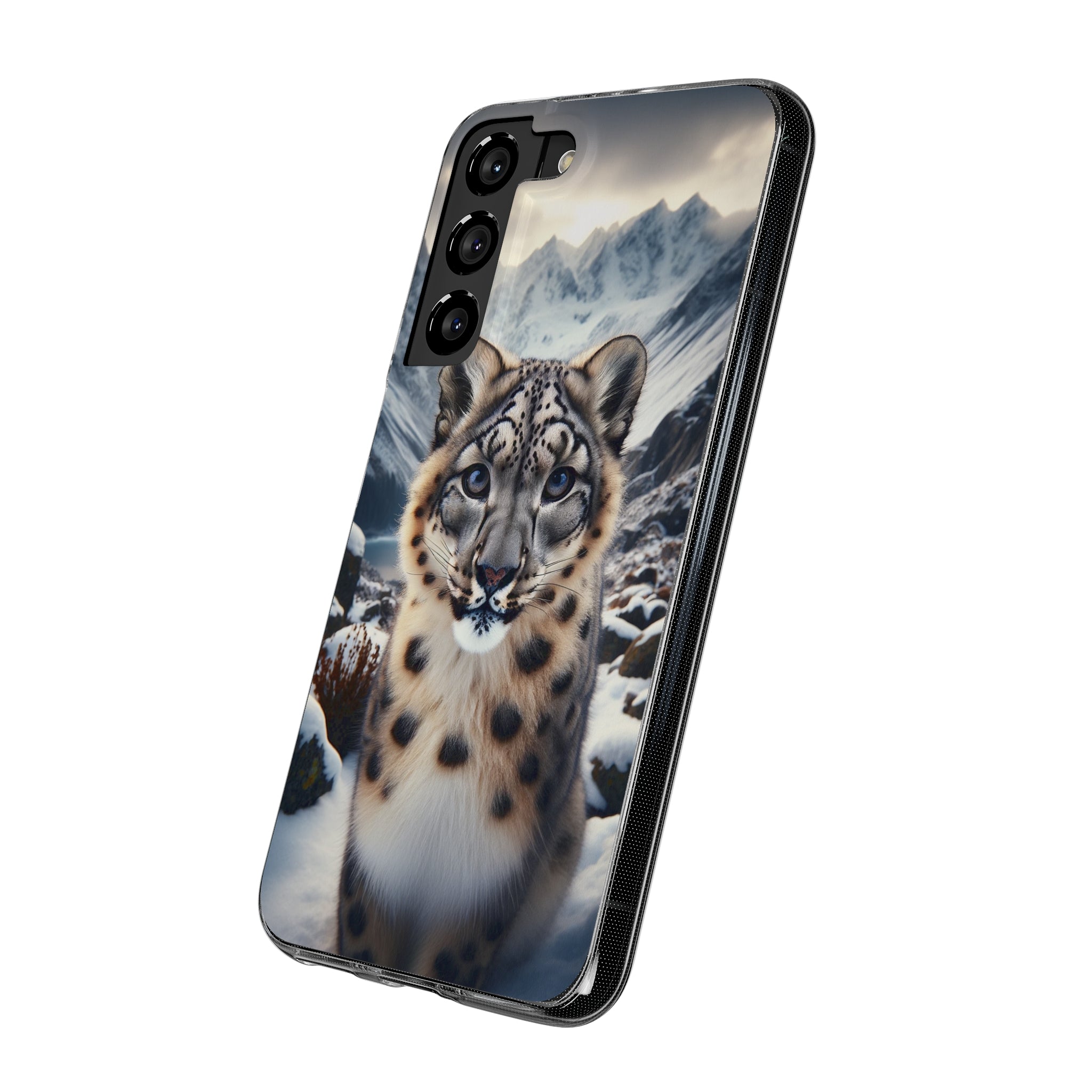 Curious Snow Leopard - Soft Phone Case