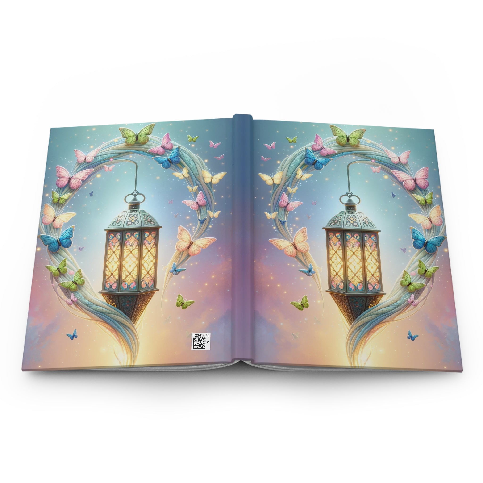 Lamp with colourful butterflies - Hardcover Notebook