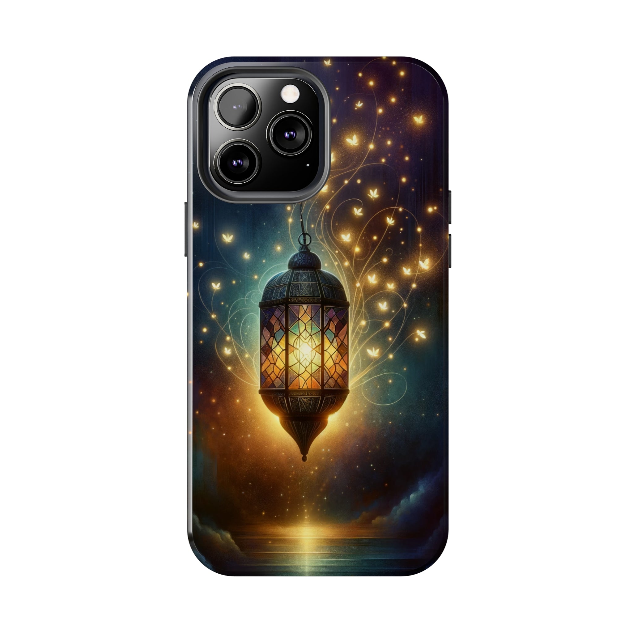 Fireflies around lamp - Tough Phone Case