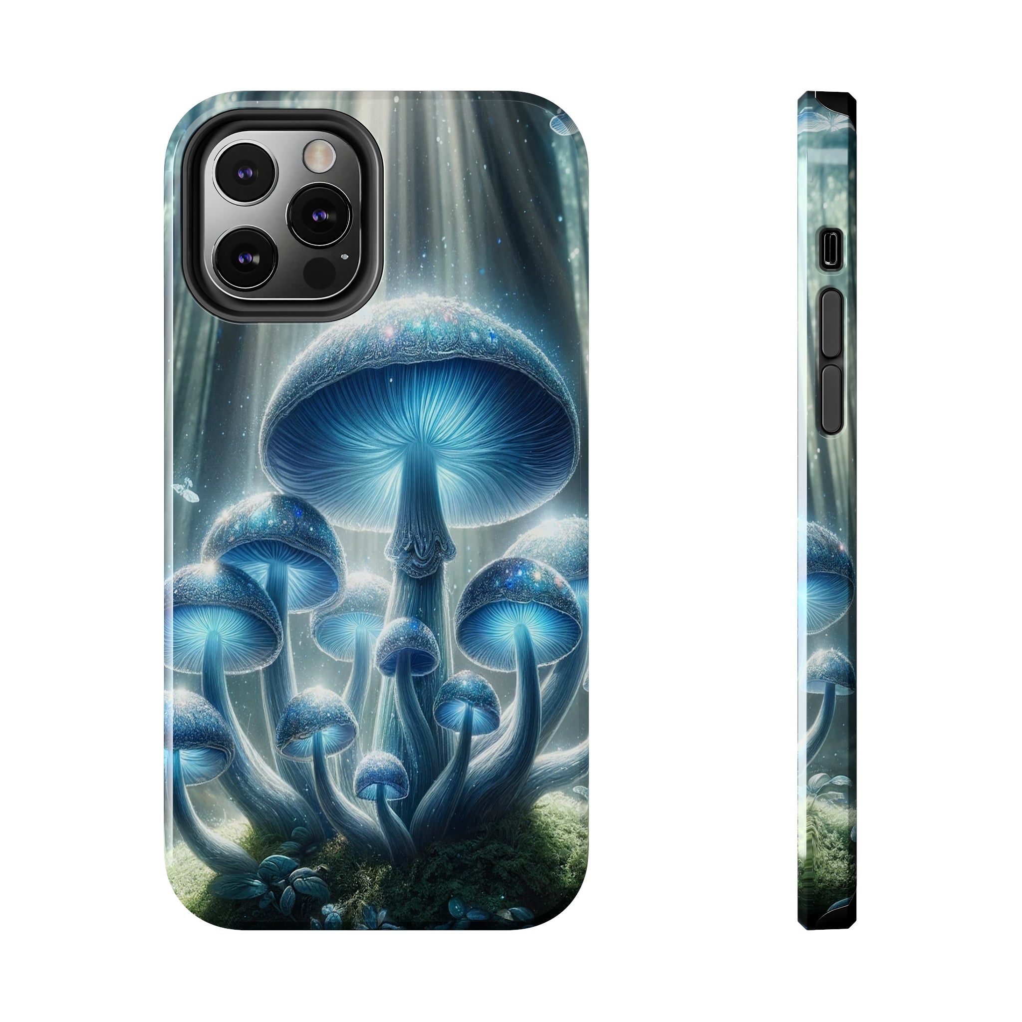 Light blue mushrooms - Tough Phone Case