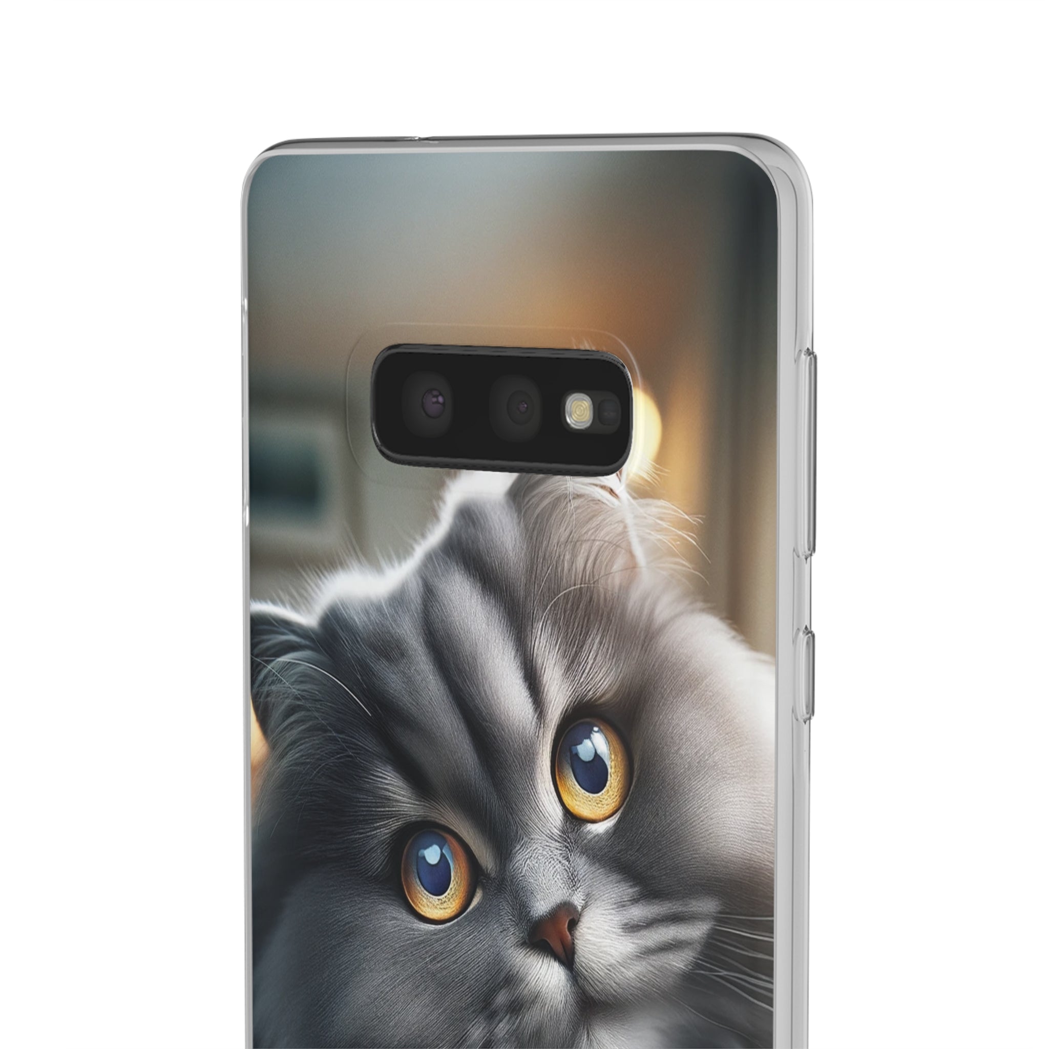 Curious, grey cat - Flexi Case (Samsung only)