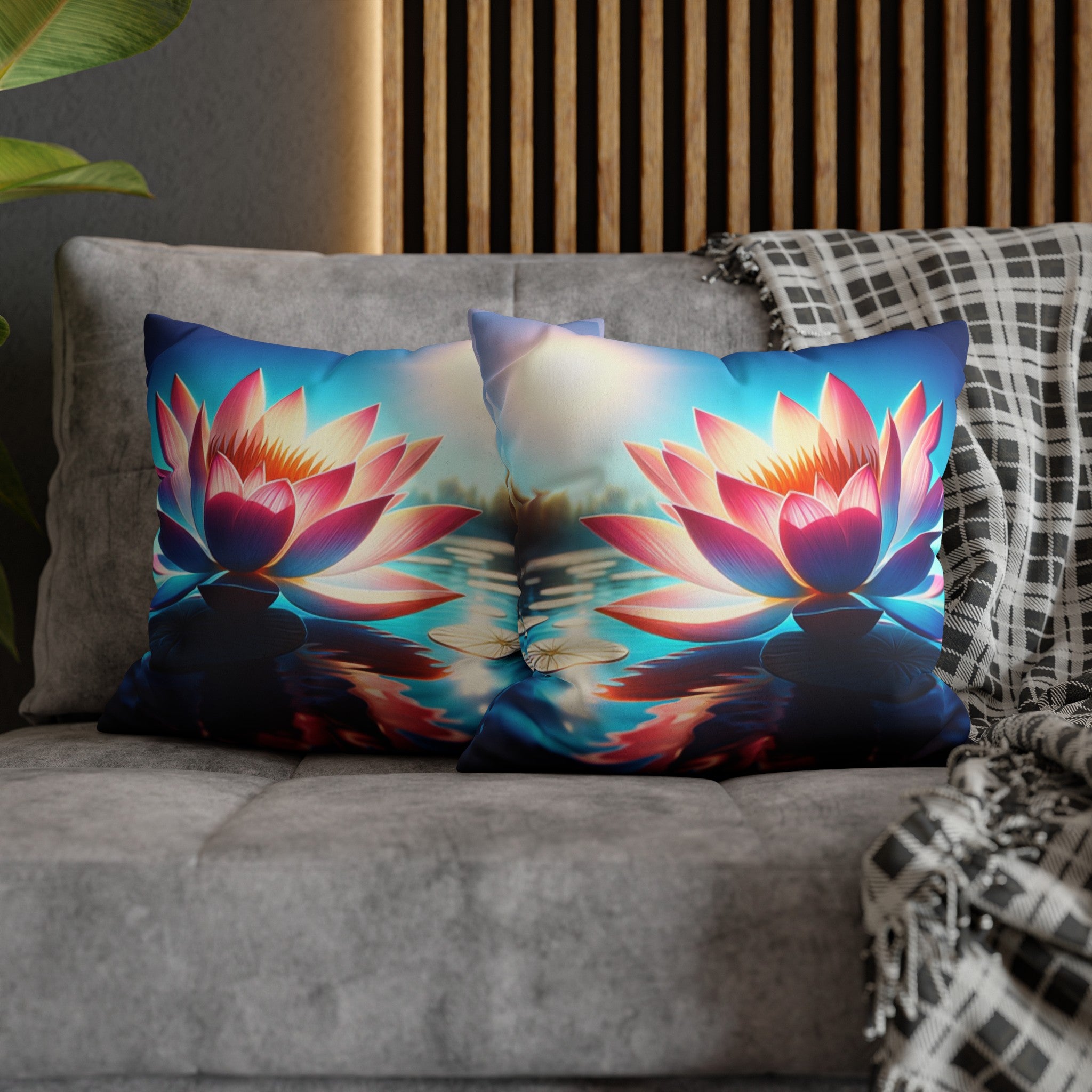 Lotus Flower (2) - Suede Square Pillowcase