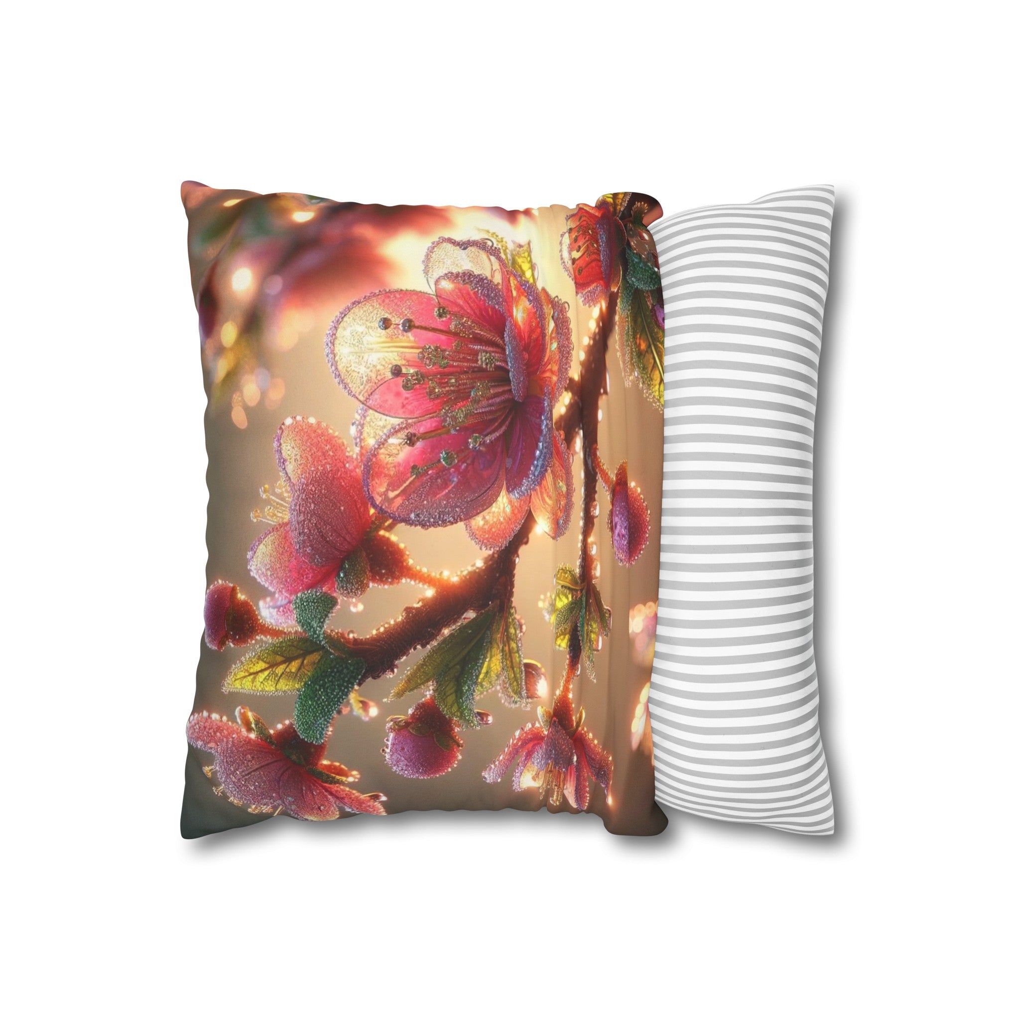 Pink diamond flowers (1) - Suede Square Pillowcase