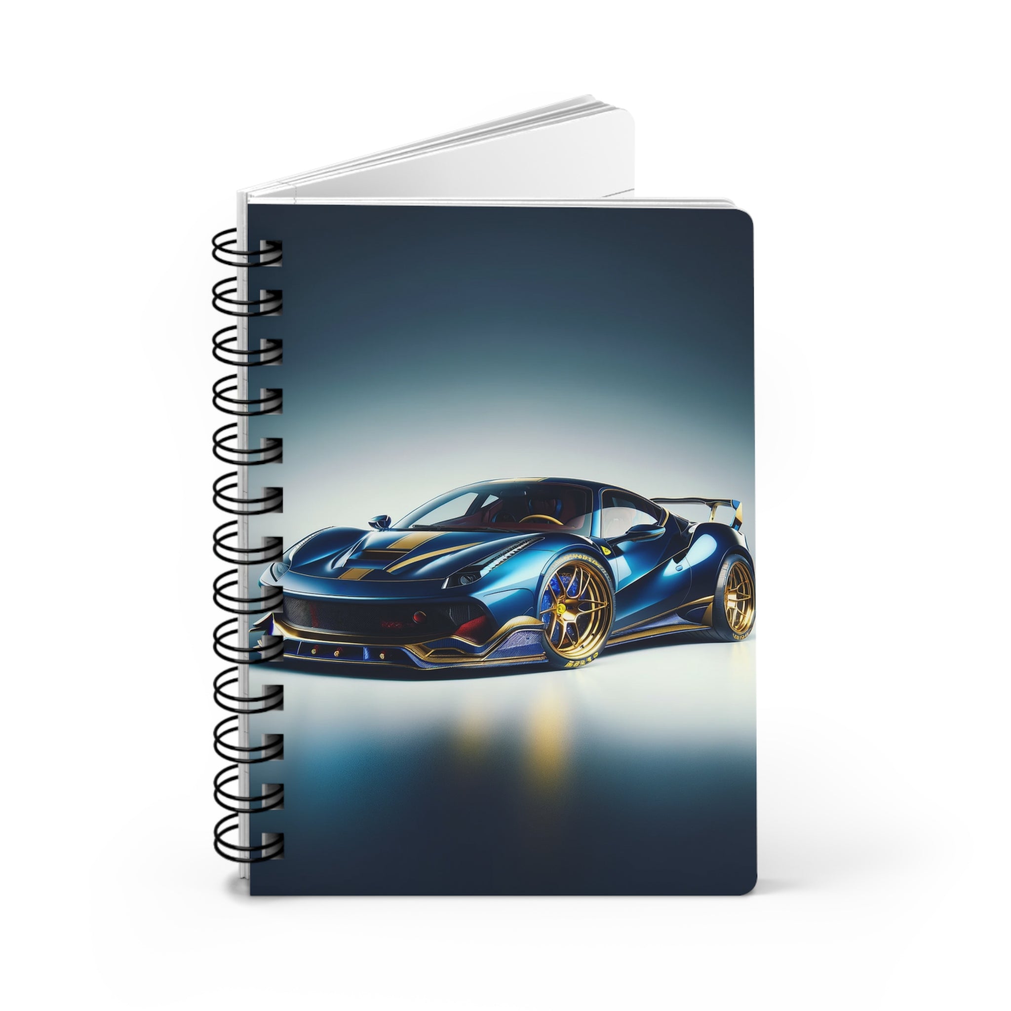 Blue car - Spiral Notebook