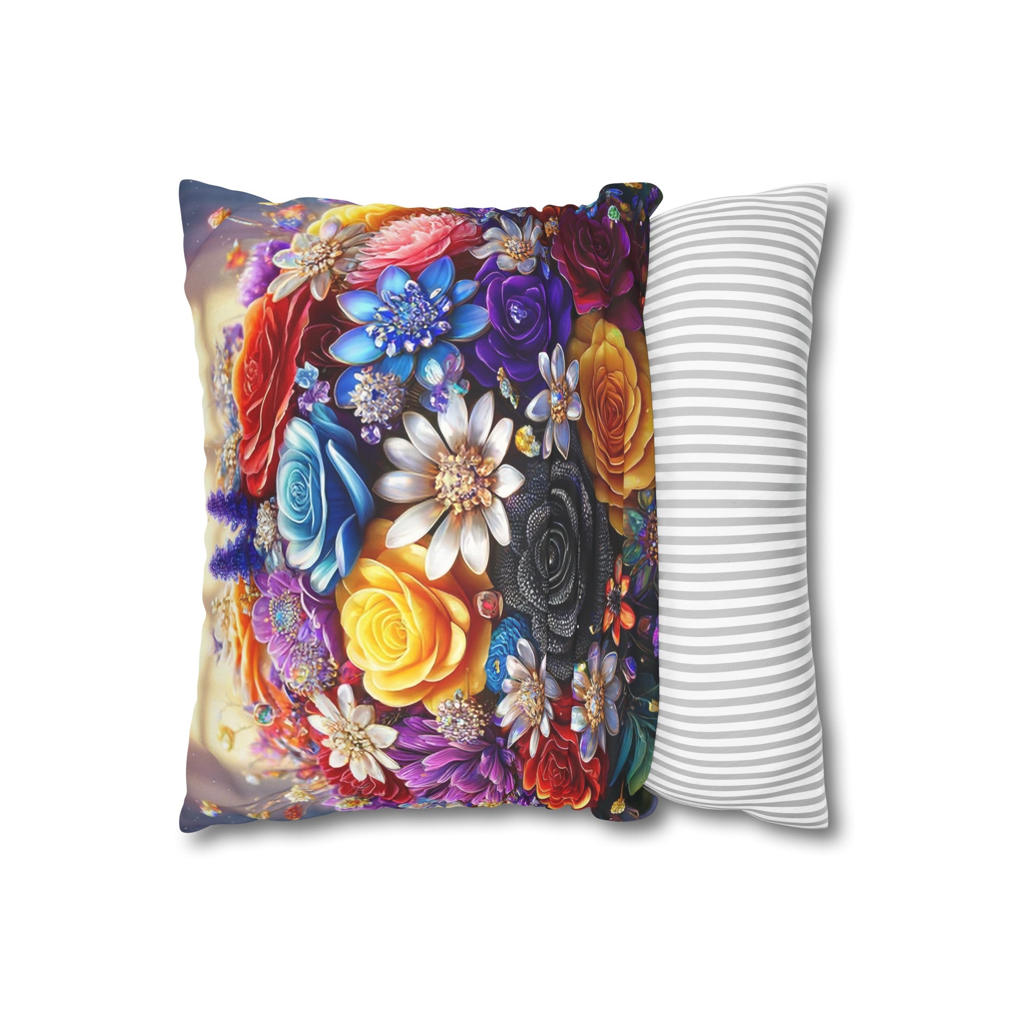 Colourful Bouquet (1) - Suede Square Pillowcase