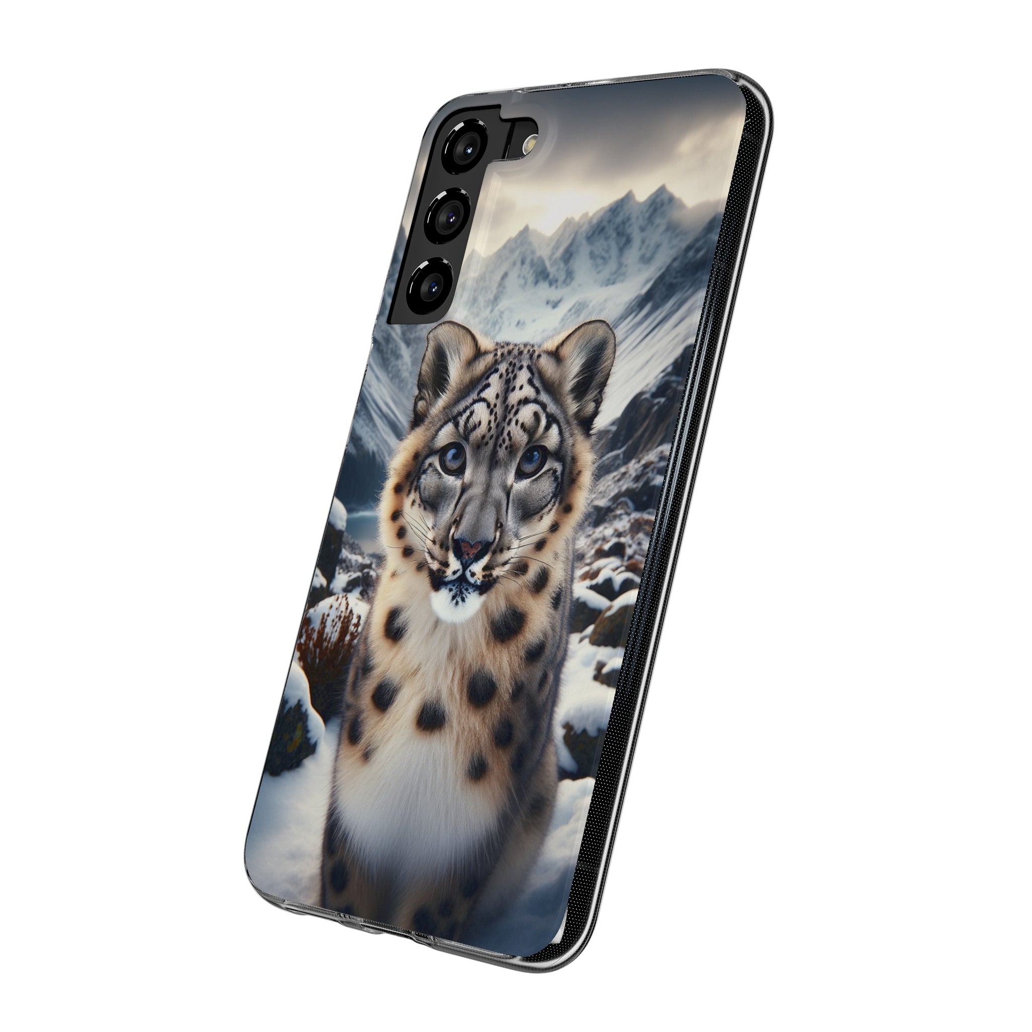 Curious Snow Leopard - Soft Phone Case