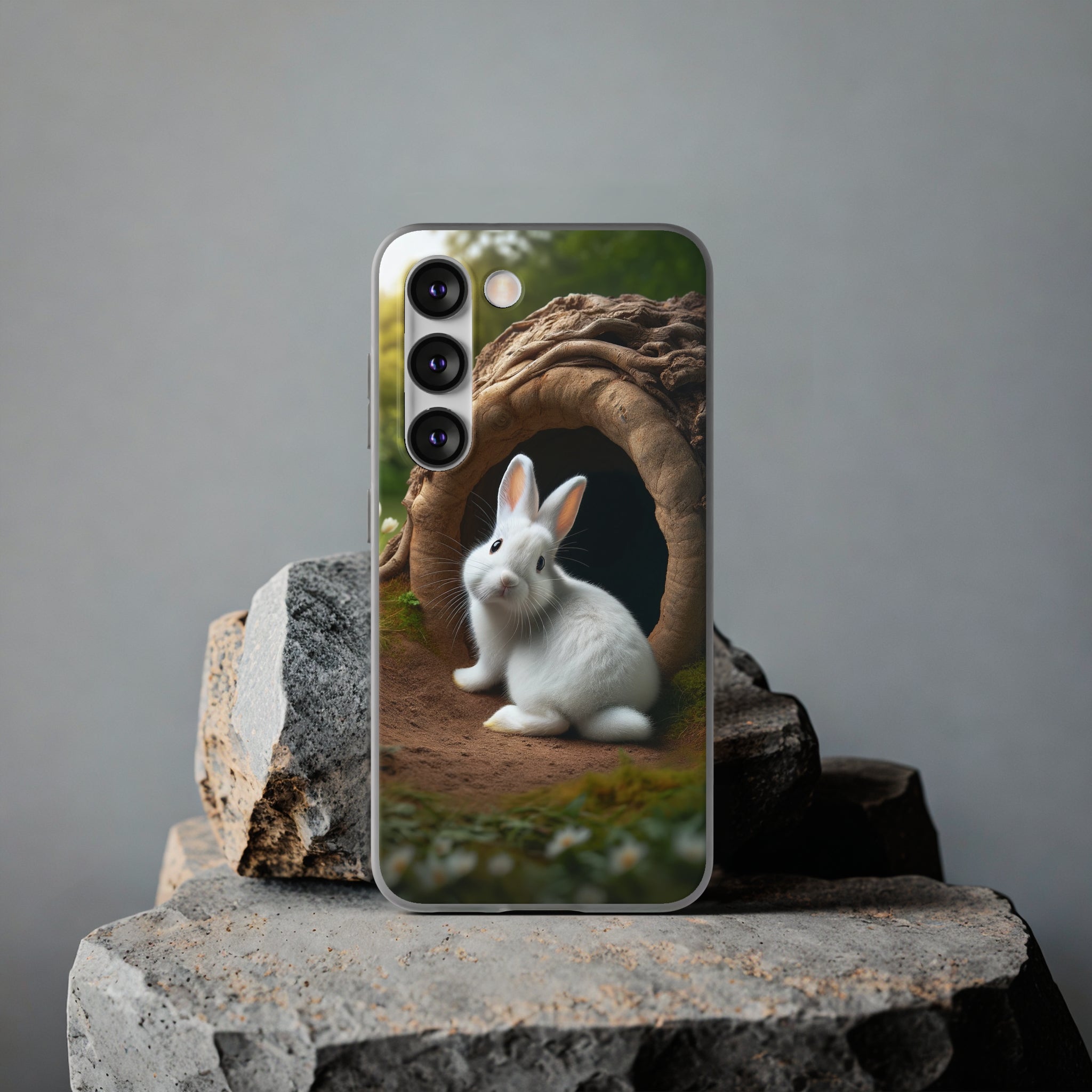 Curious, white rabbit - Flexi Case (Samsung only)