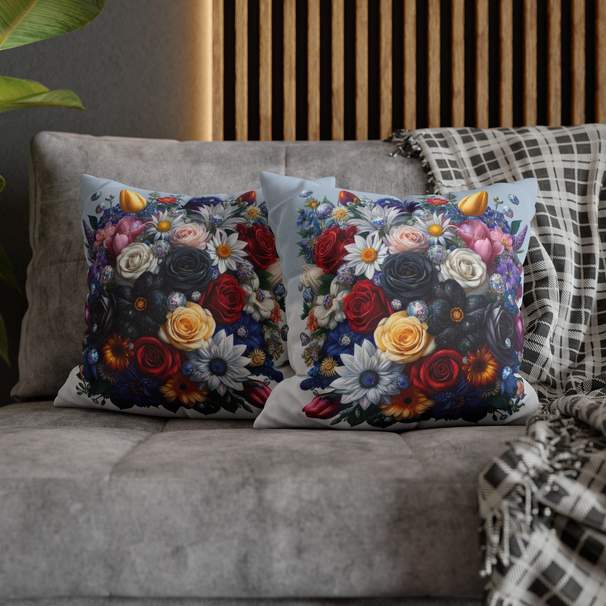 Colourful Bouquet (6) - Polyester Square Pillowcase