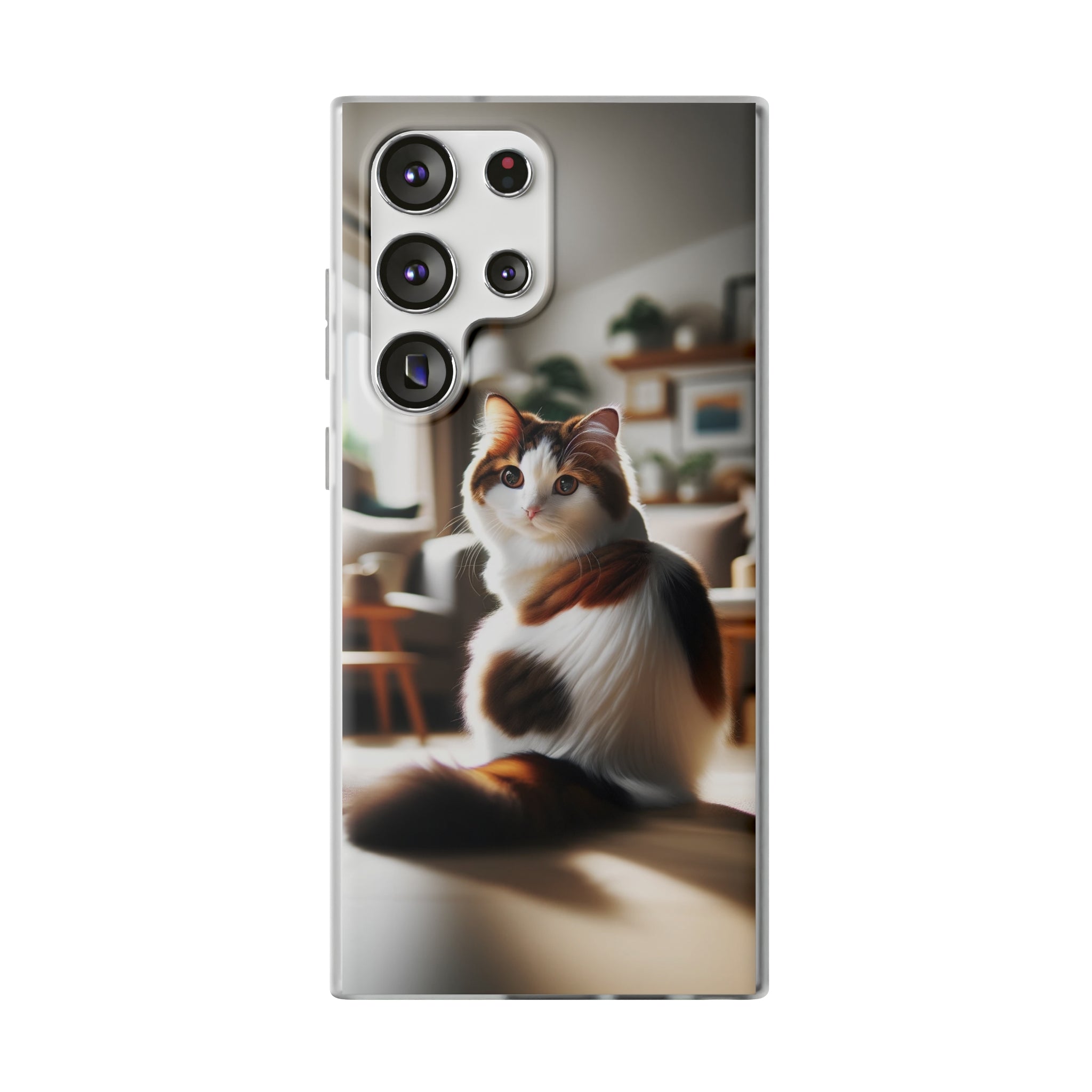 Curious, white-brown cat - Flexi Case (Samsung only)