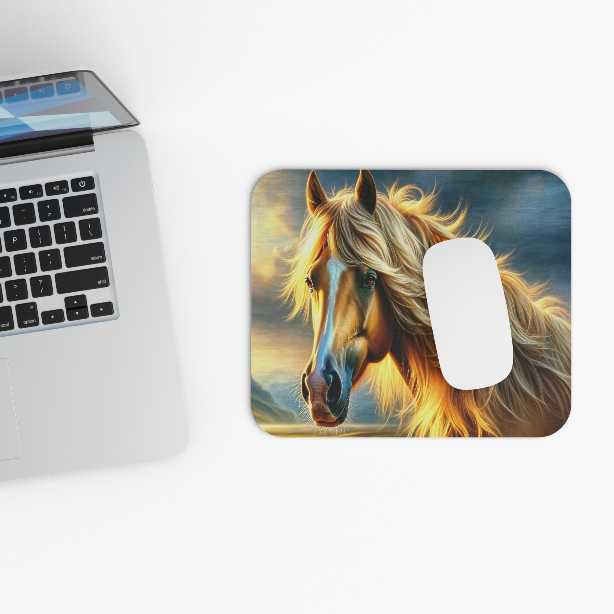 Golden colour horse - Mouse Pad (Rectangle)