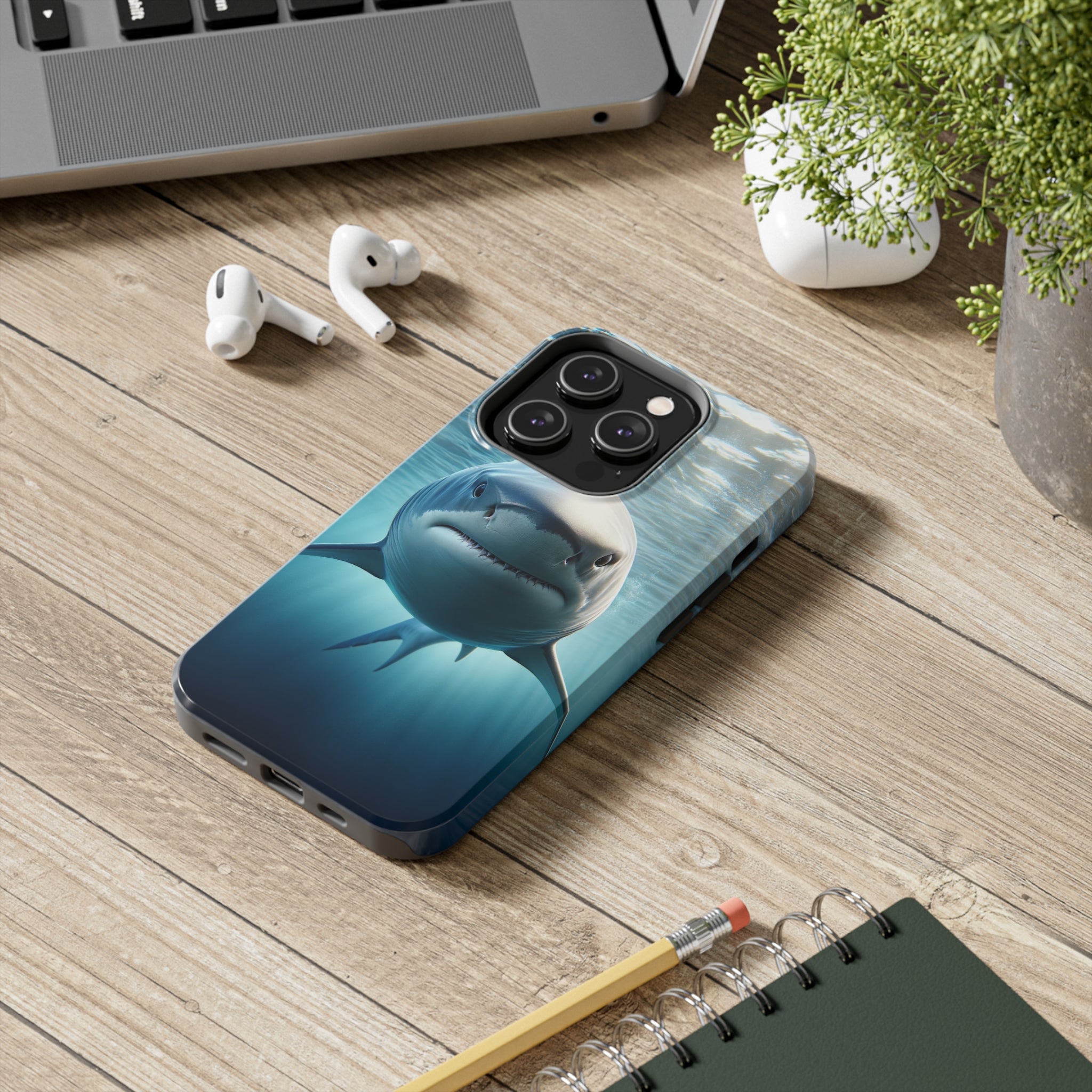 Curious shark - Tough Phone Case