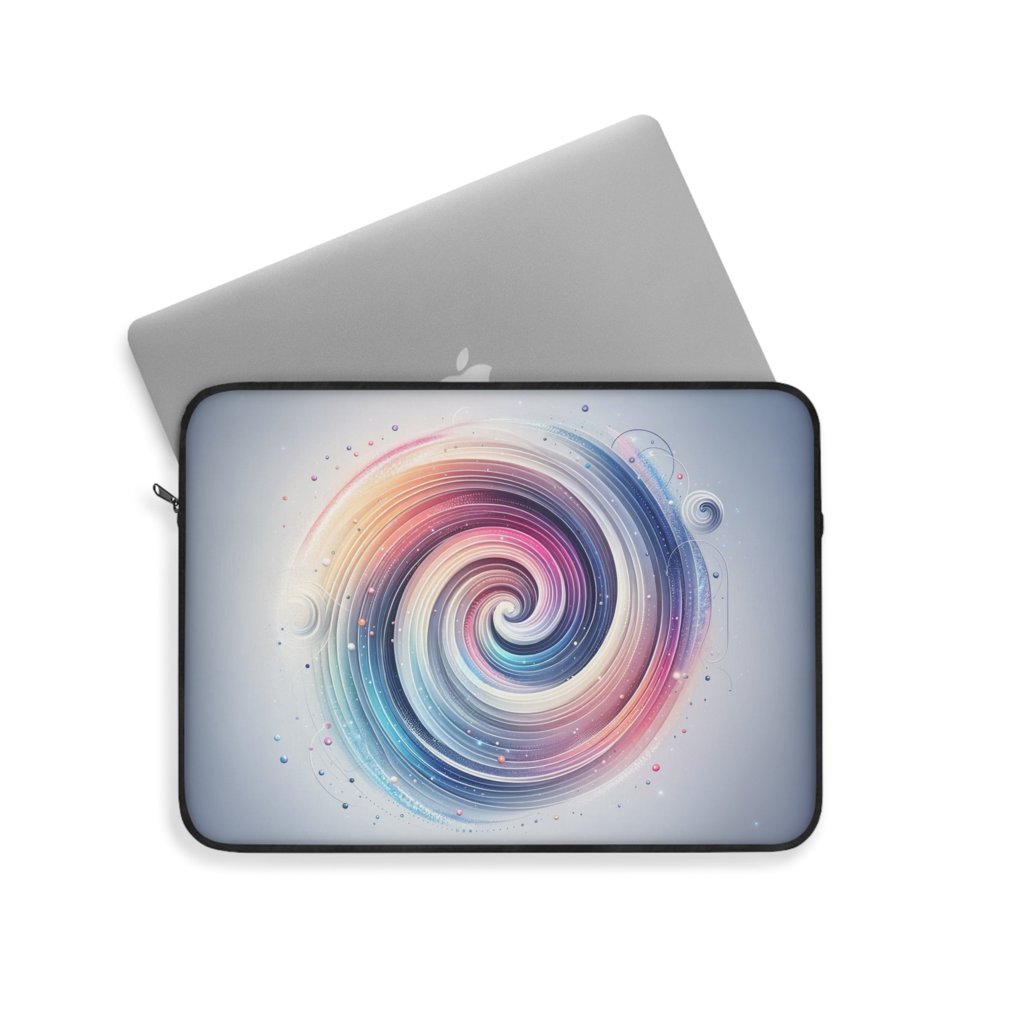 A blue-pink spiral on blue background - Laptop Sleeve