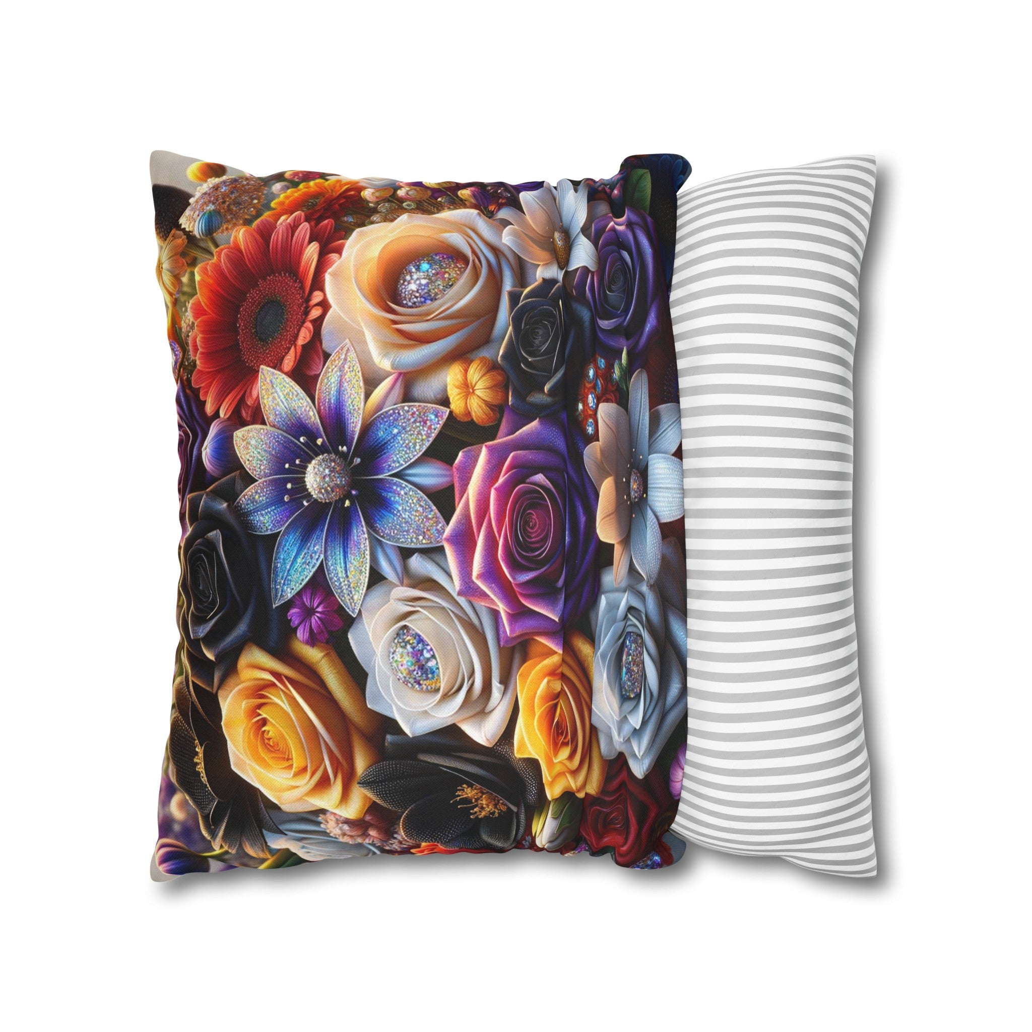 Colourful Bouquet (5) - Polyester Square Pillowcase