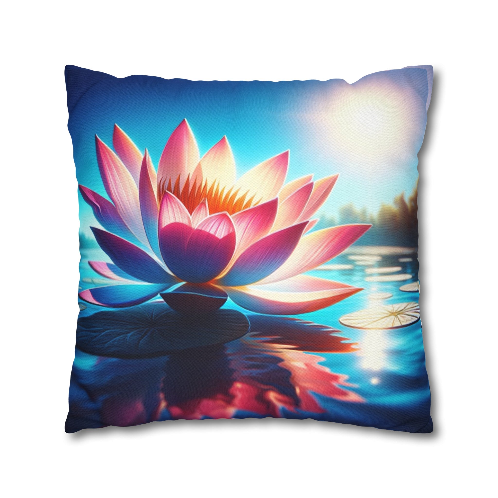 Lotus flower 2 - Polyester Square Pillowcase