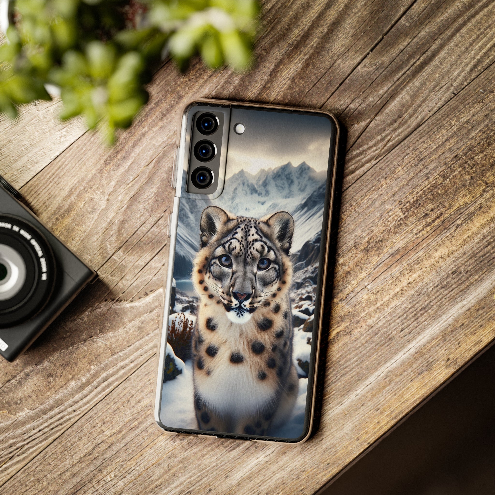 Curious Snow Leopard - Soft Phone Case