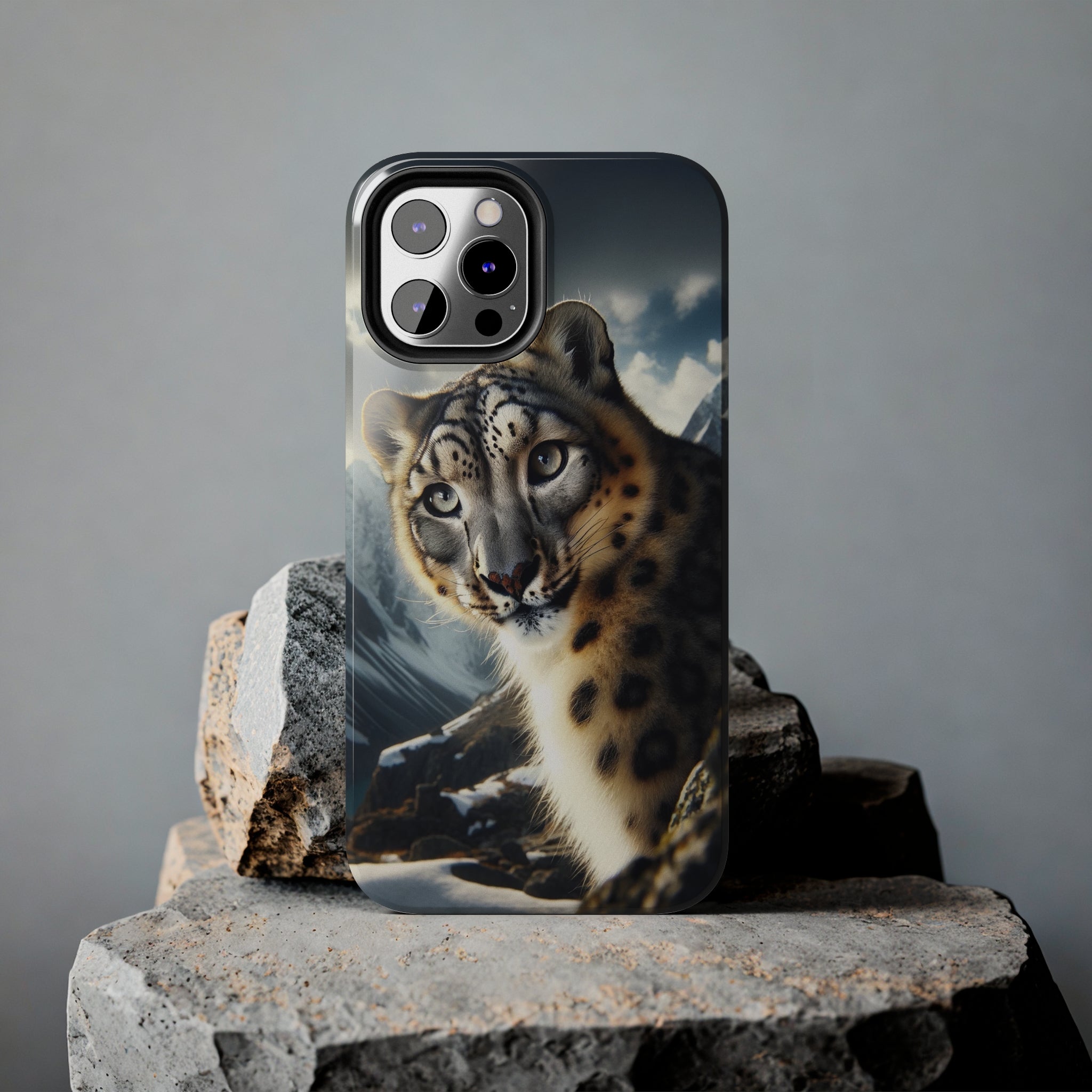 Curious Snow Leopard - Tough Phone Case