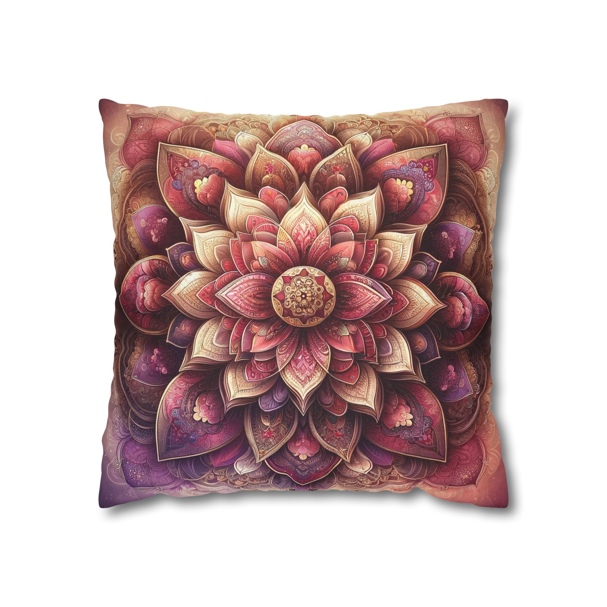 Mandala - Pink design - Spun Polyester Square Pillowcase