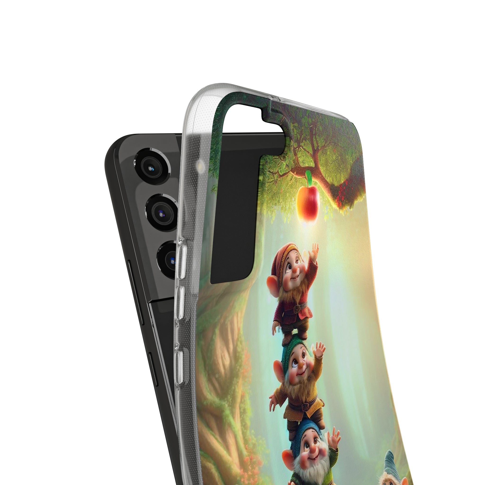 Gnomes reaching an apple - Soft Phone Case