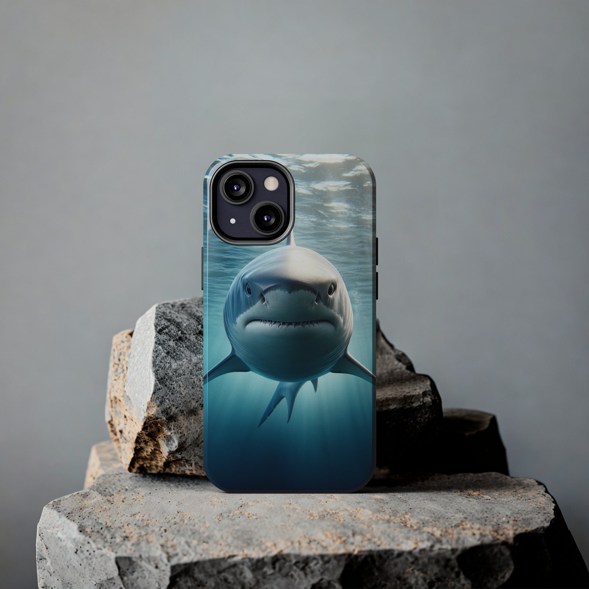 Curious shark - Tough Phone Case