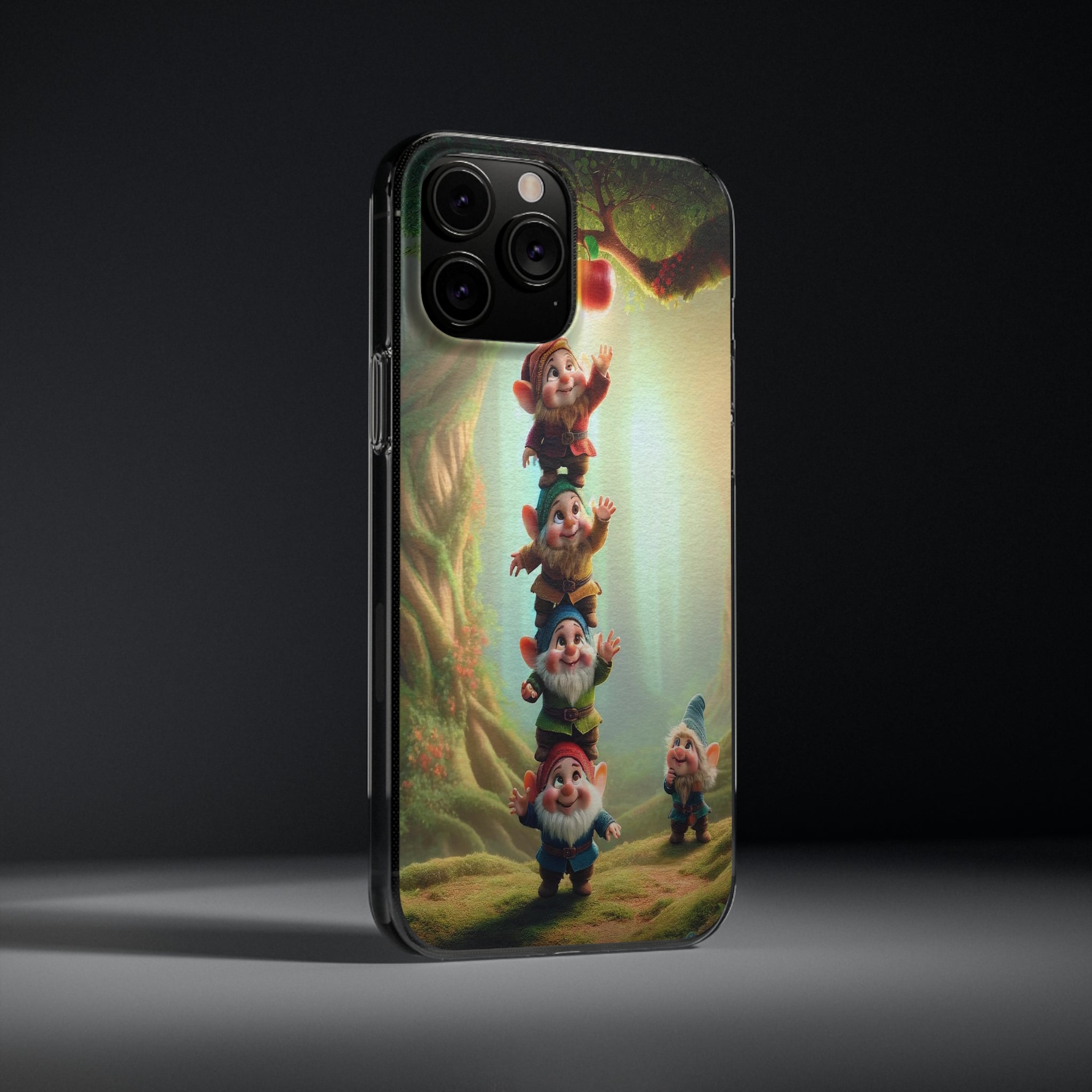 Gnomes reaching an apple - Soft Phone Case