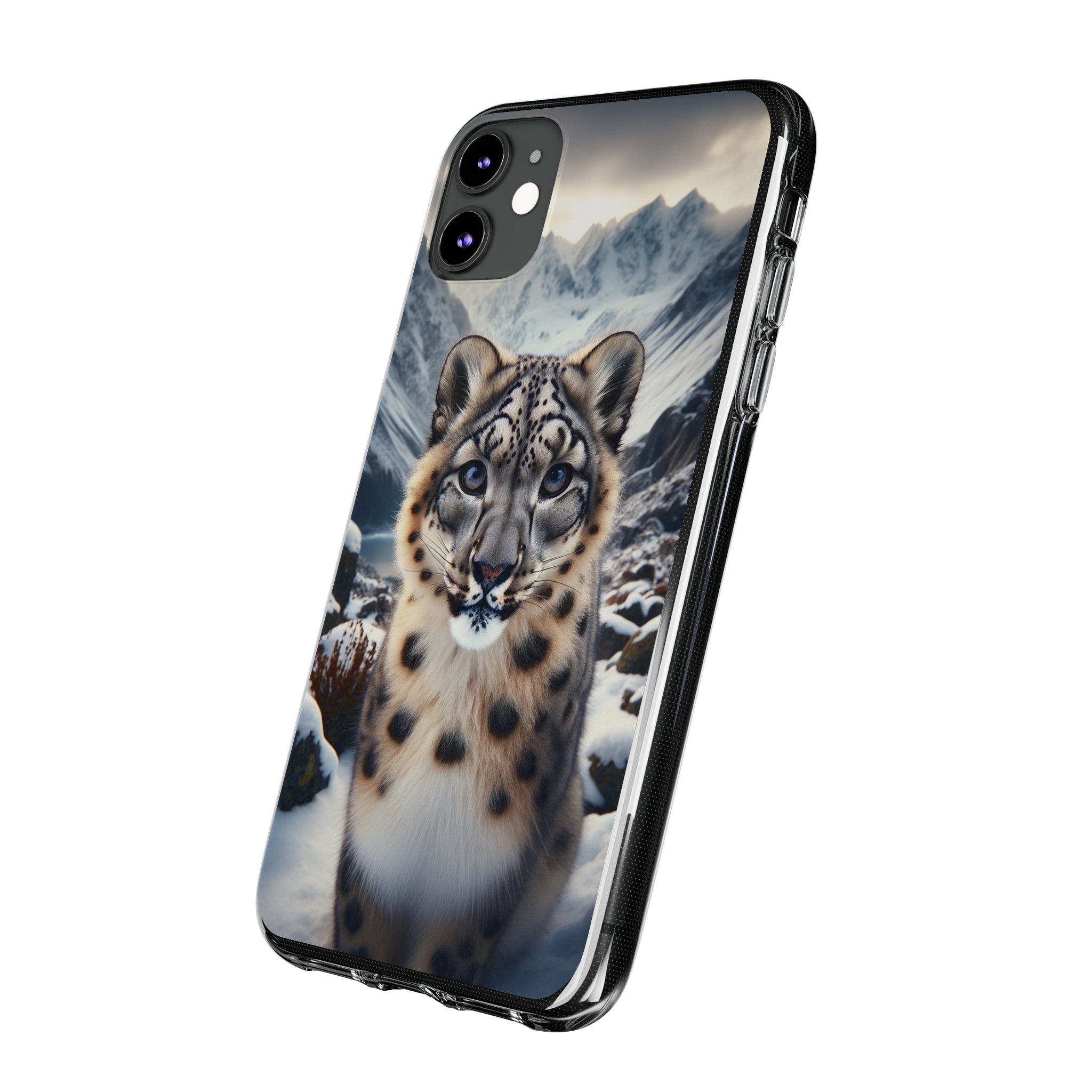 Curious Snow Leopard - Soft Phone Case