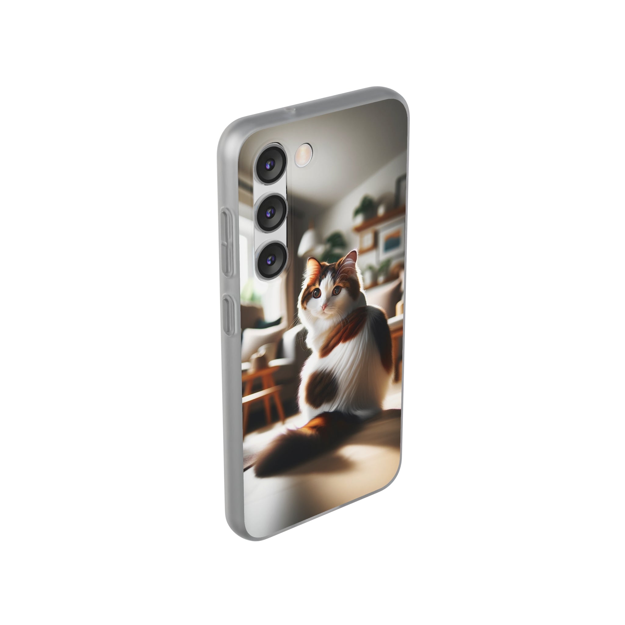 Curious, white-brown cat - Flexi Case (Samsung only)