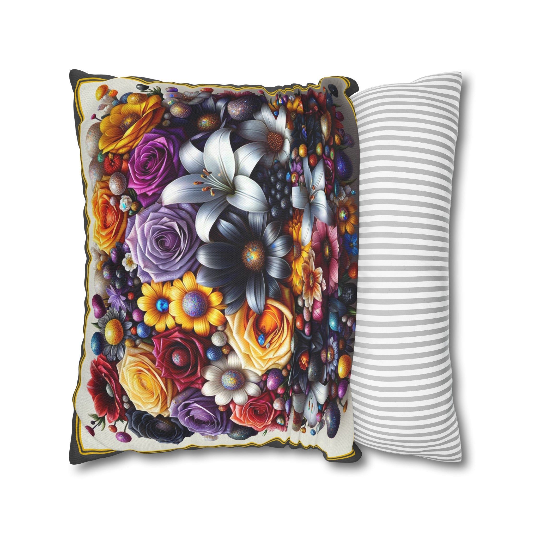 Colourful Bouquet (3) - Polyester Square Pillowcase