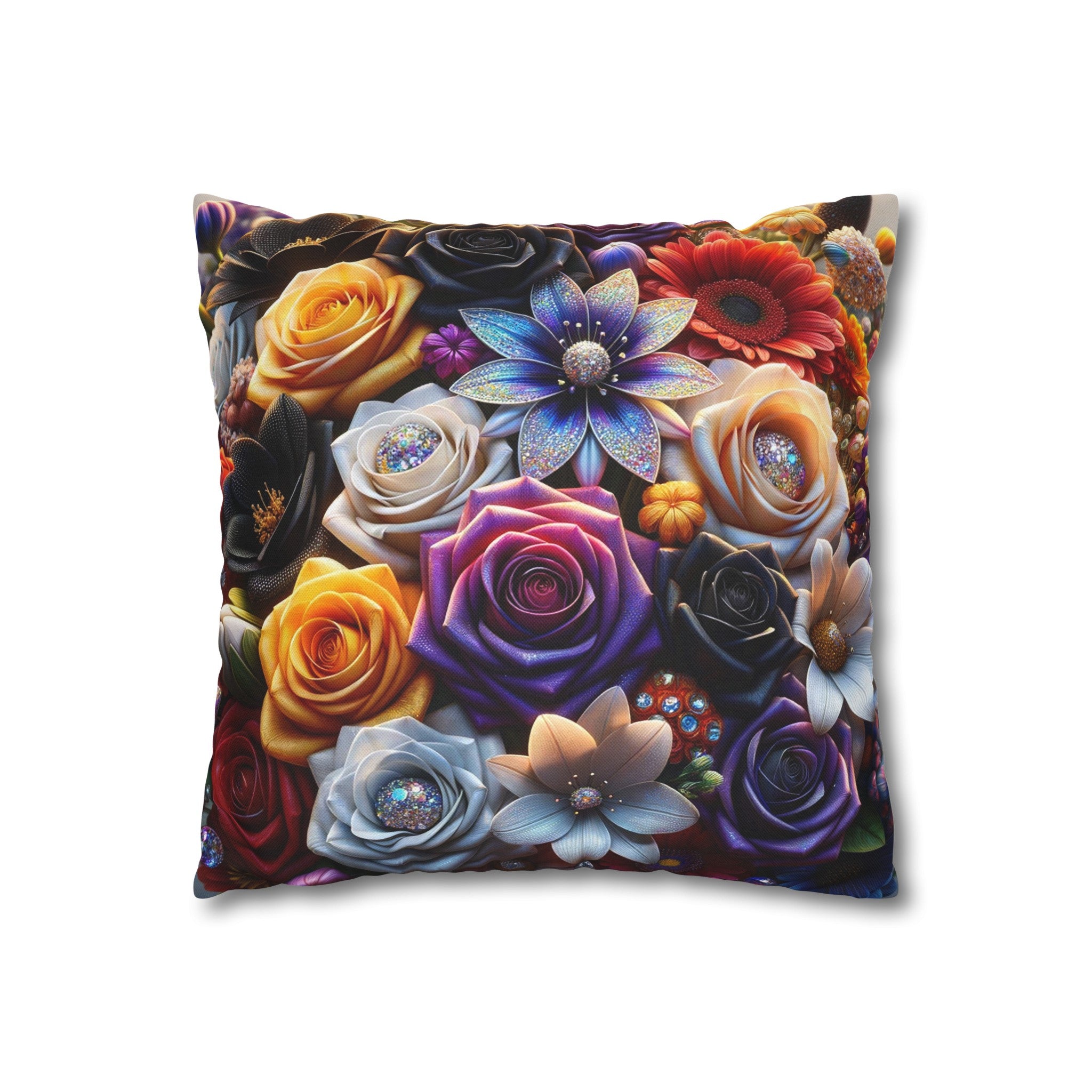 Colourful Bouquet (5) - Polyester Square Pillowcase