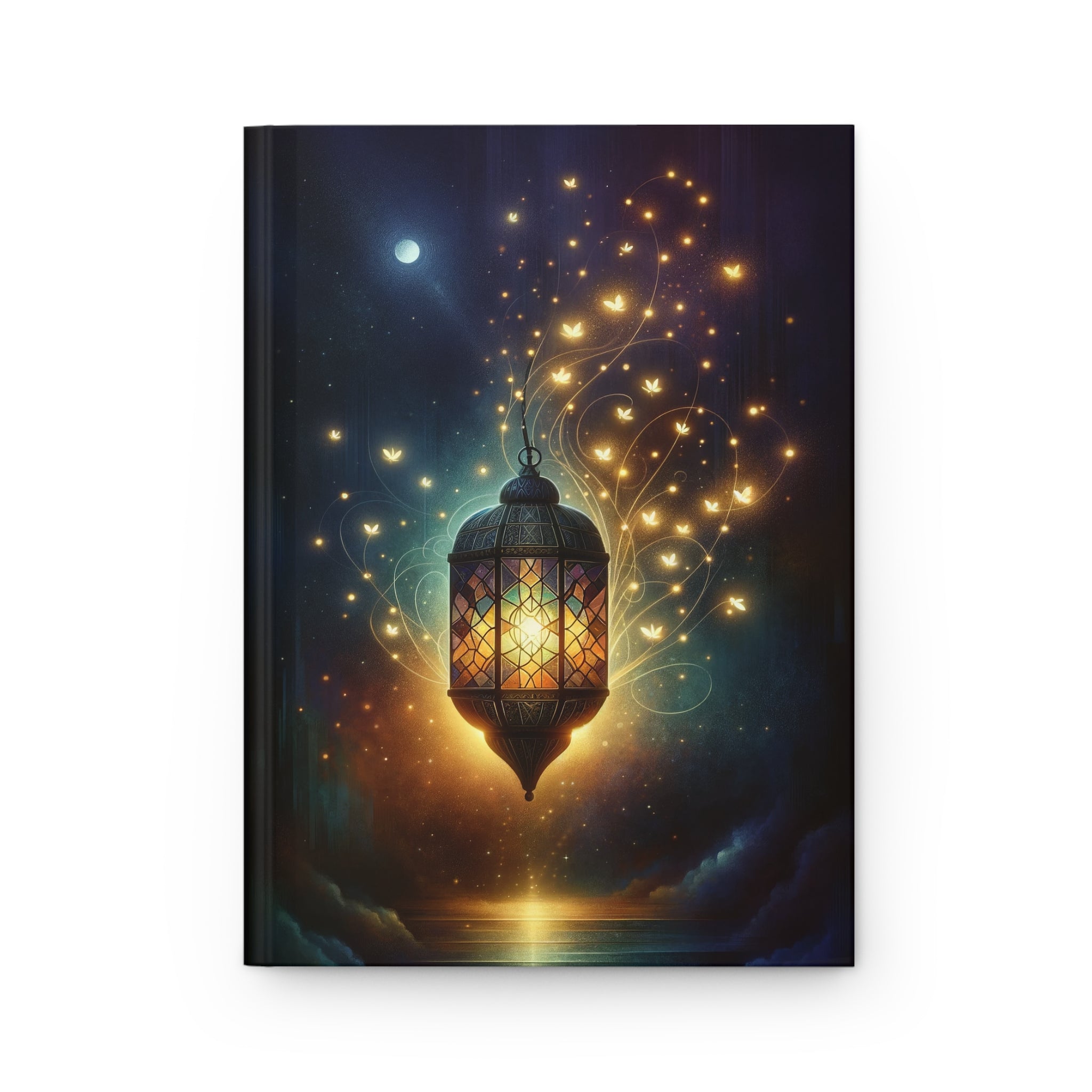 Fireflies and a lamp - Hardcover Notebook