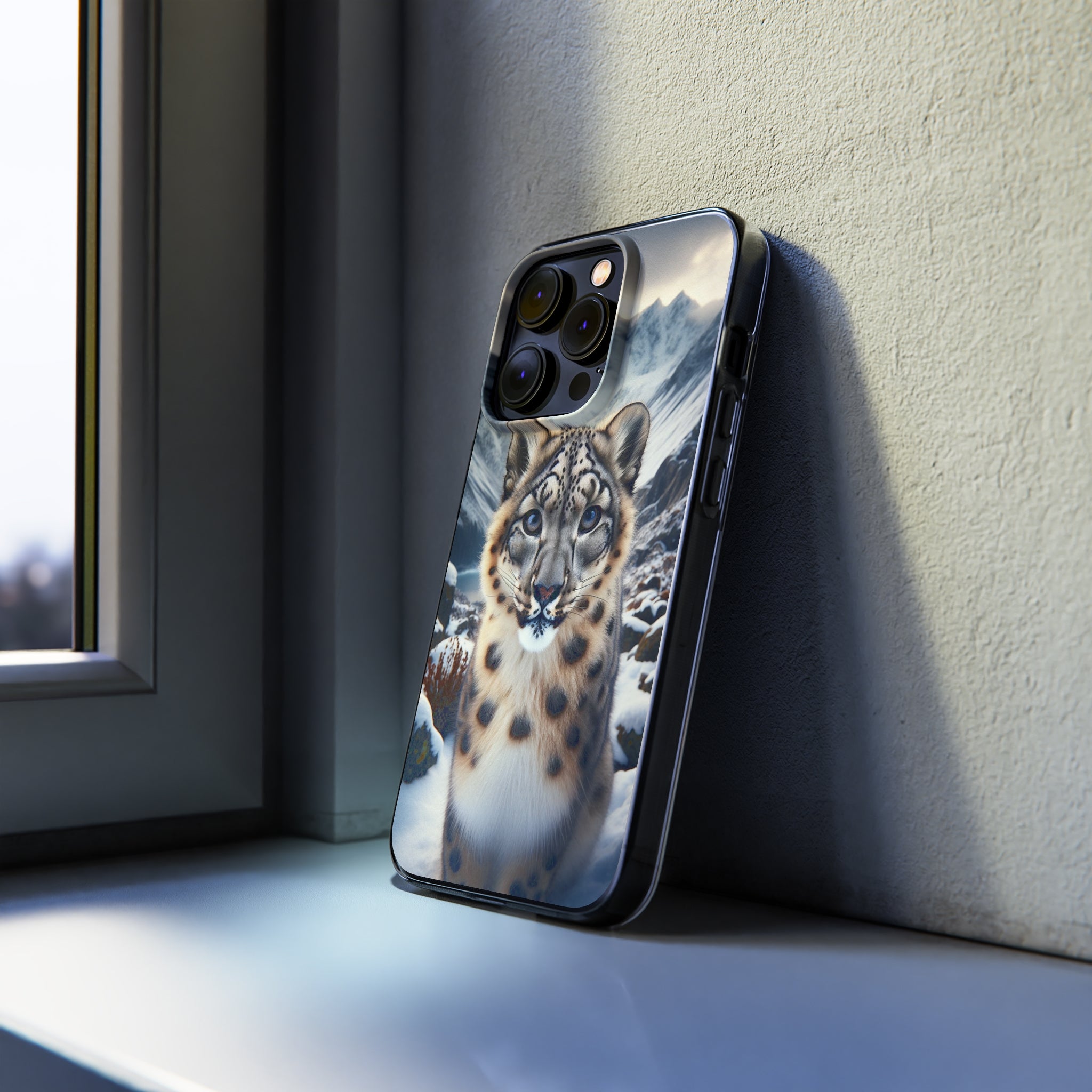 Curious Snow Leopard - Soft Phone Case