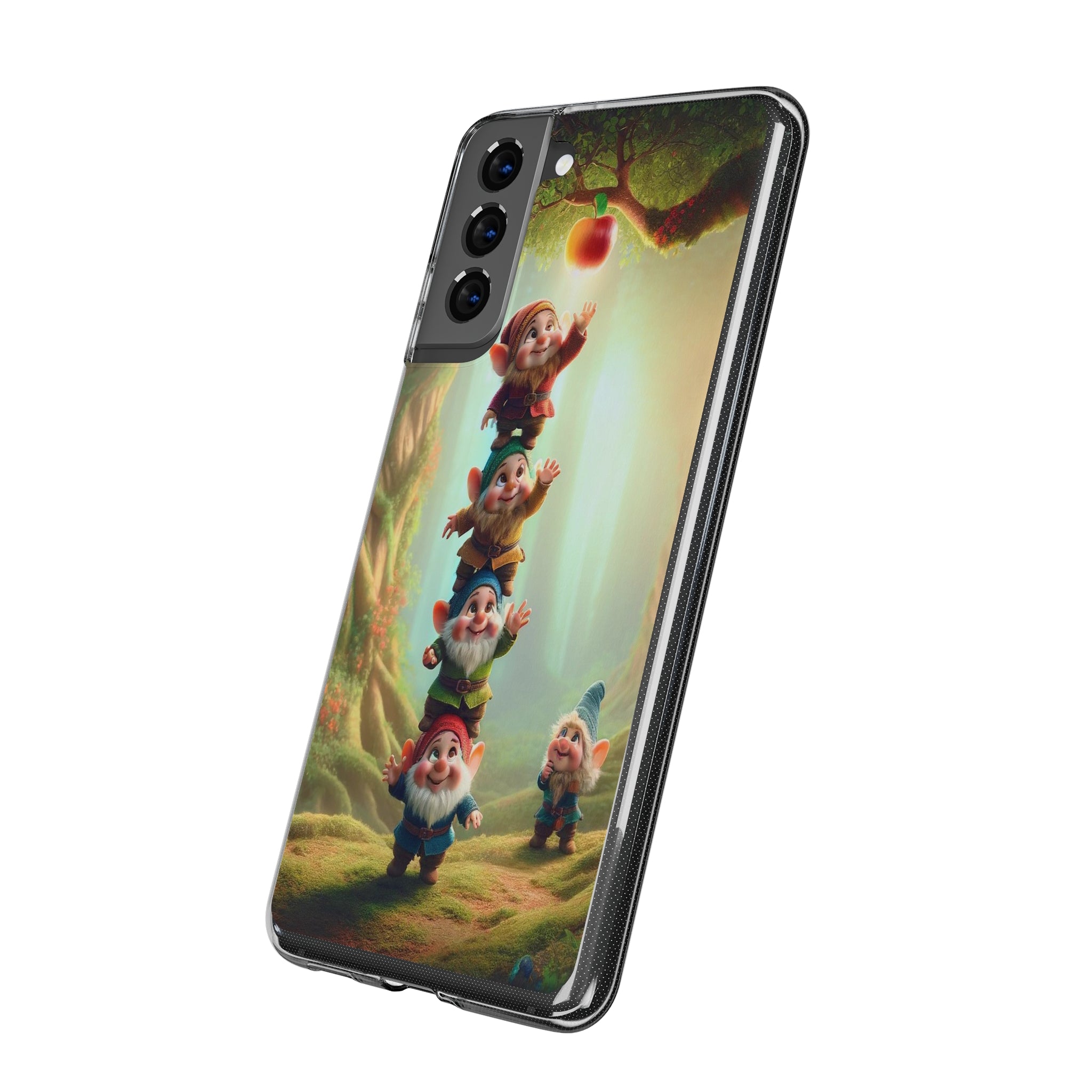 Gnomes reaching an apple - Soft Phone Case