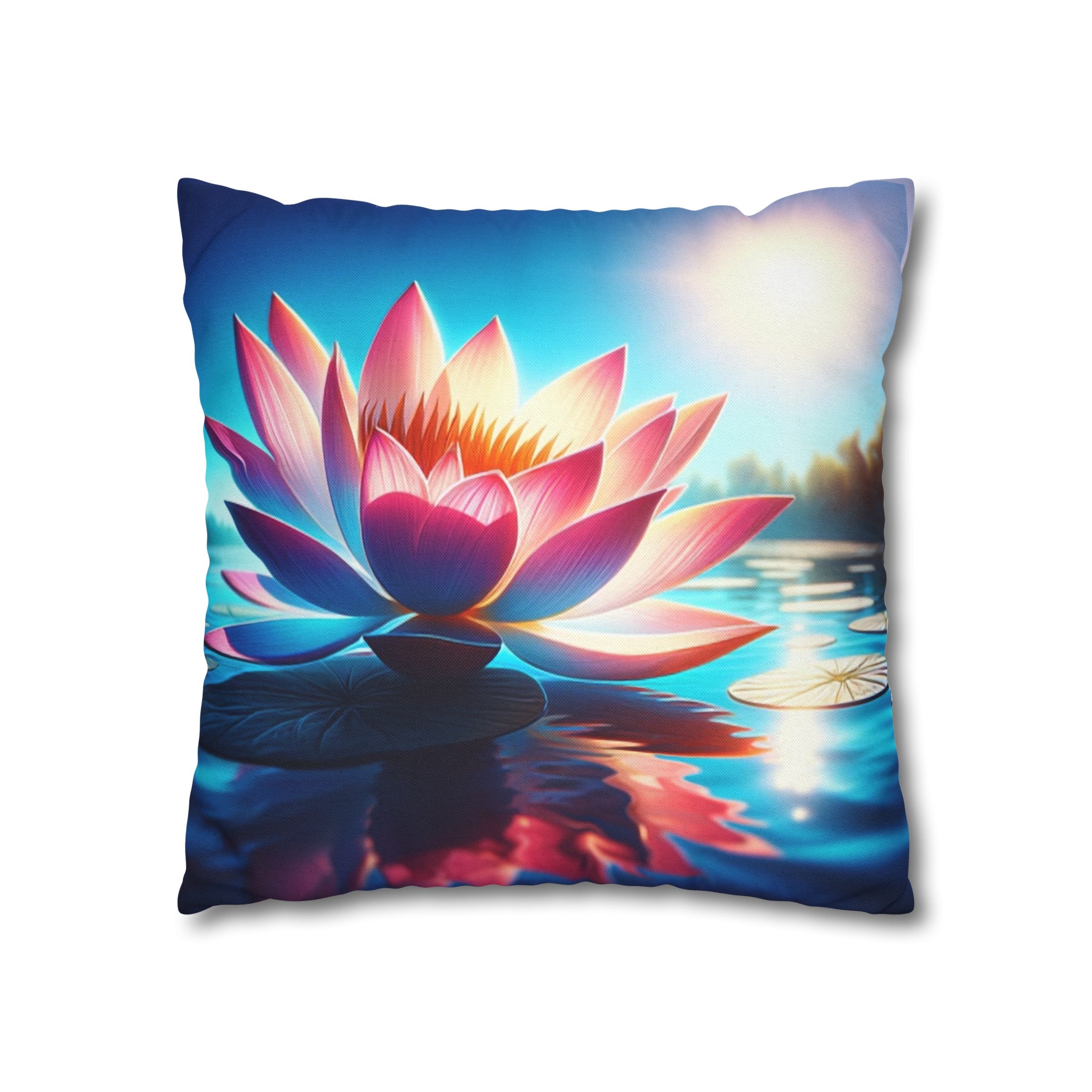 Lotus flower 2 - Polyester Square Pillowcase