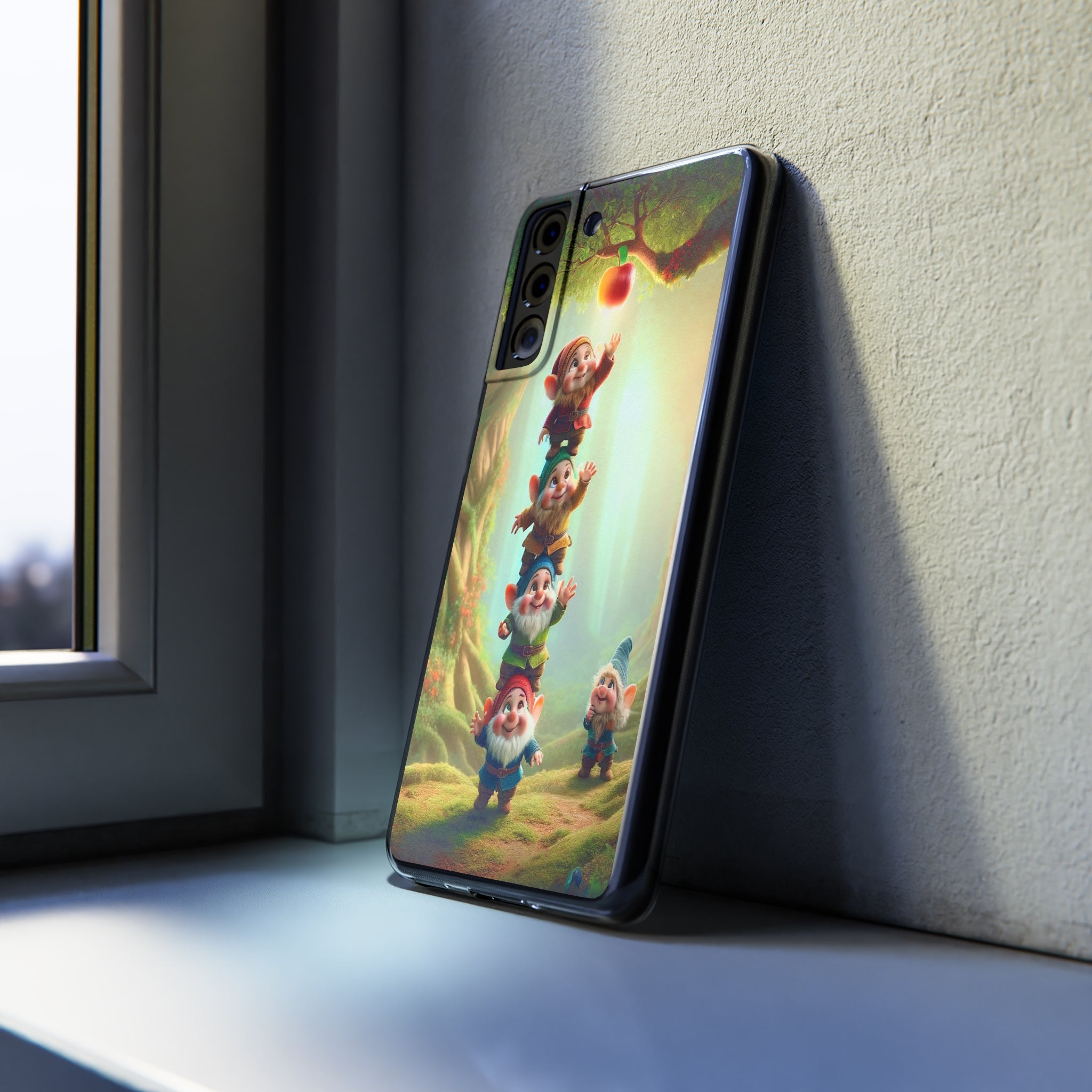 Gnomes reaching an apple - Soft Phone Case