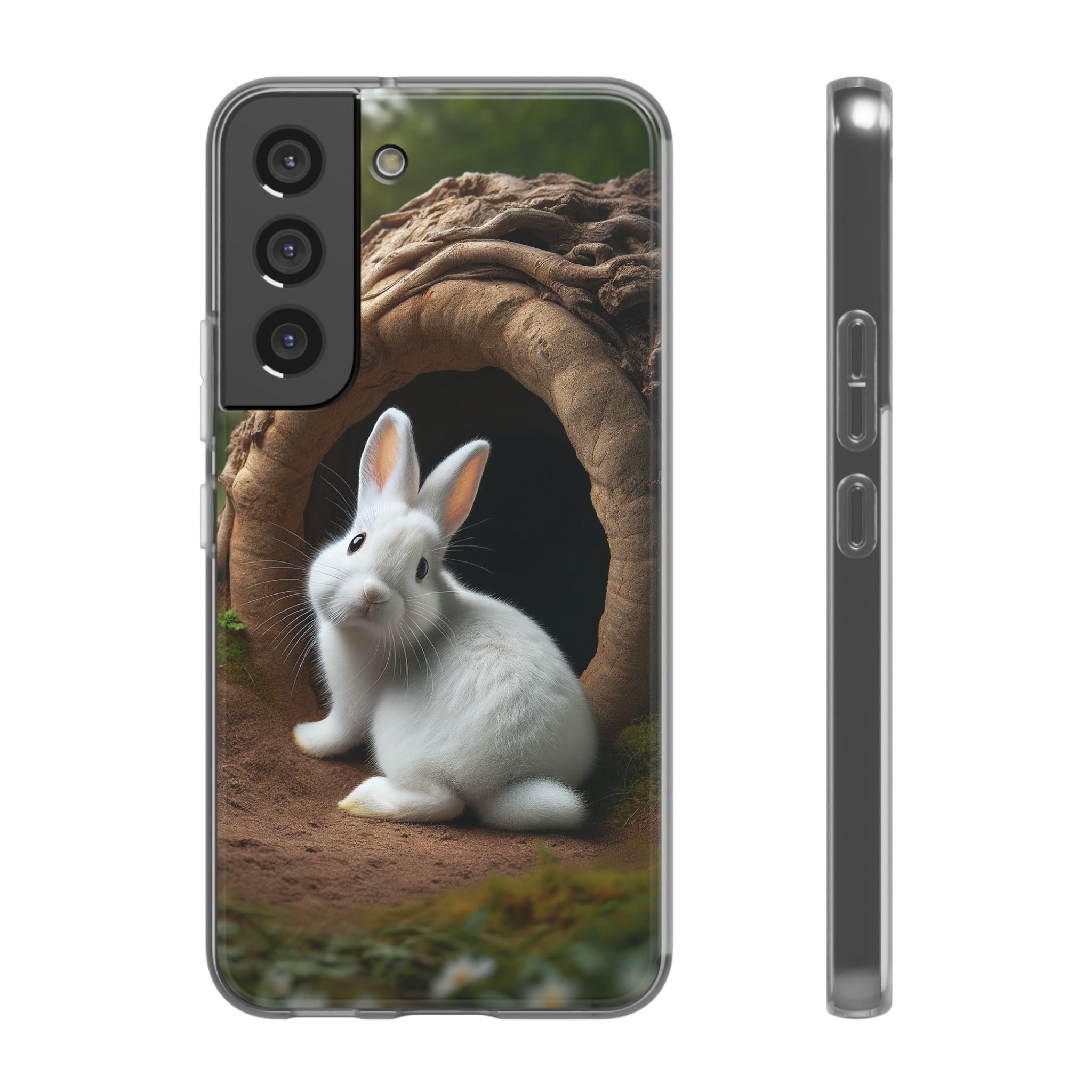 Curious, white rabbit - Flexi Case (Samsung only)