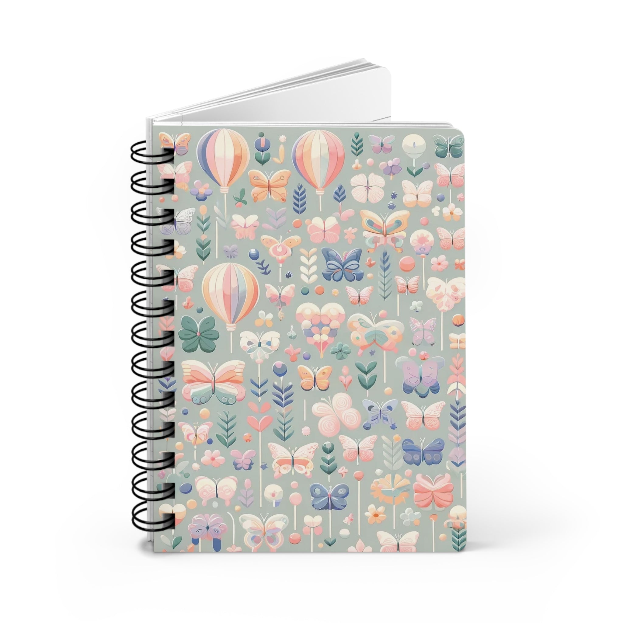 Butterflies and Balloons - Spiral Notebook