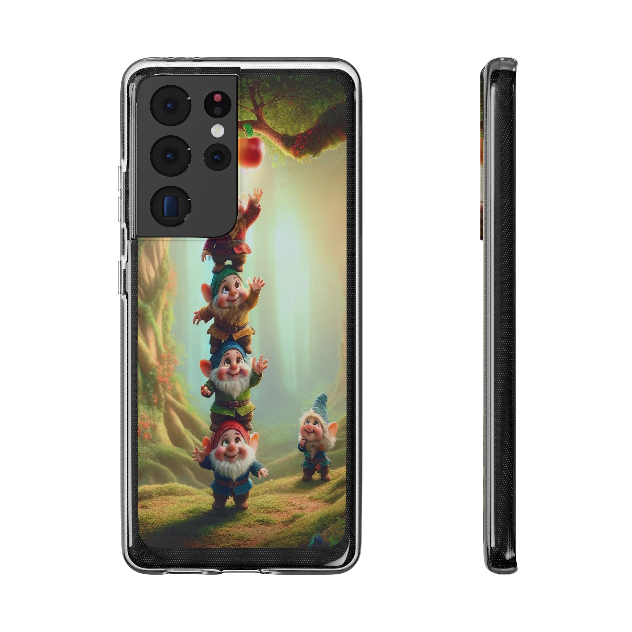 Gnomes reaching an apple - Soft Phone Case