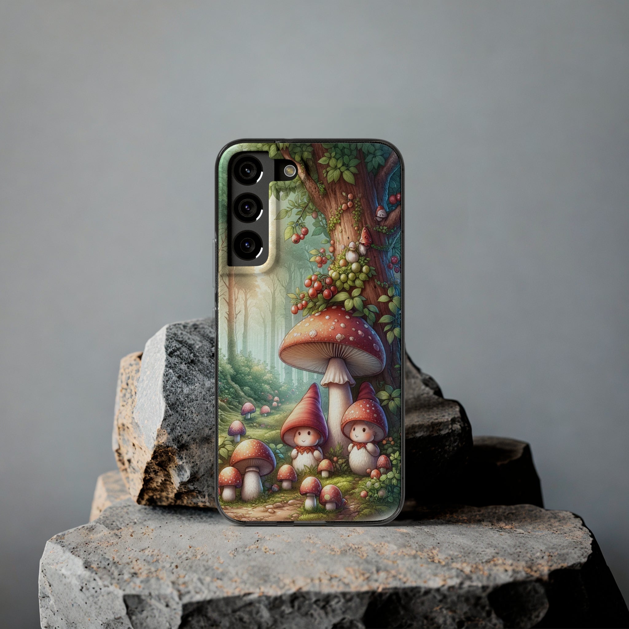 Gnomes and mushrooms - Soft Phone Case