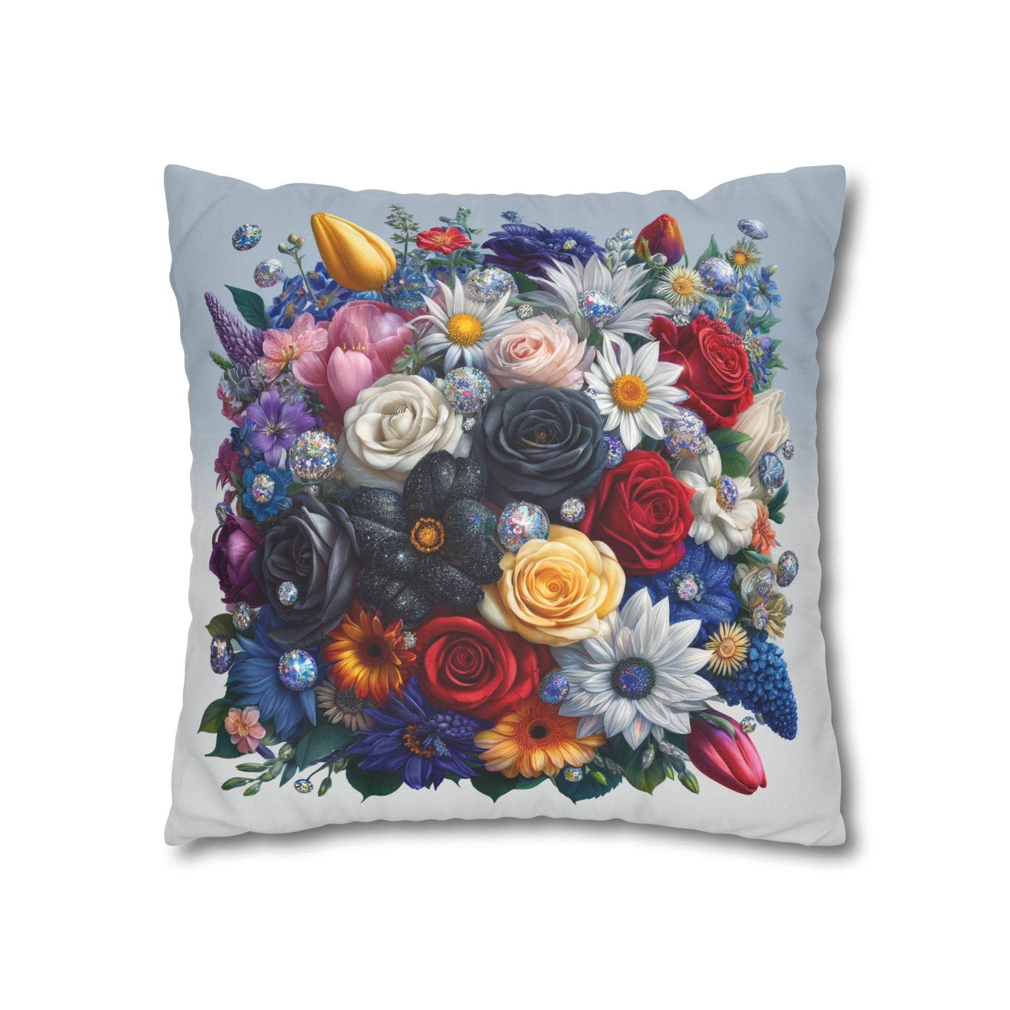 Colourful Bouquet (6) - Suede Square Pillowcase